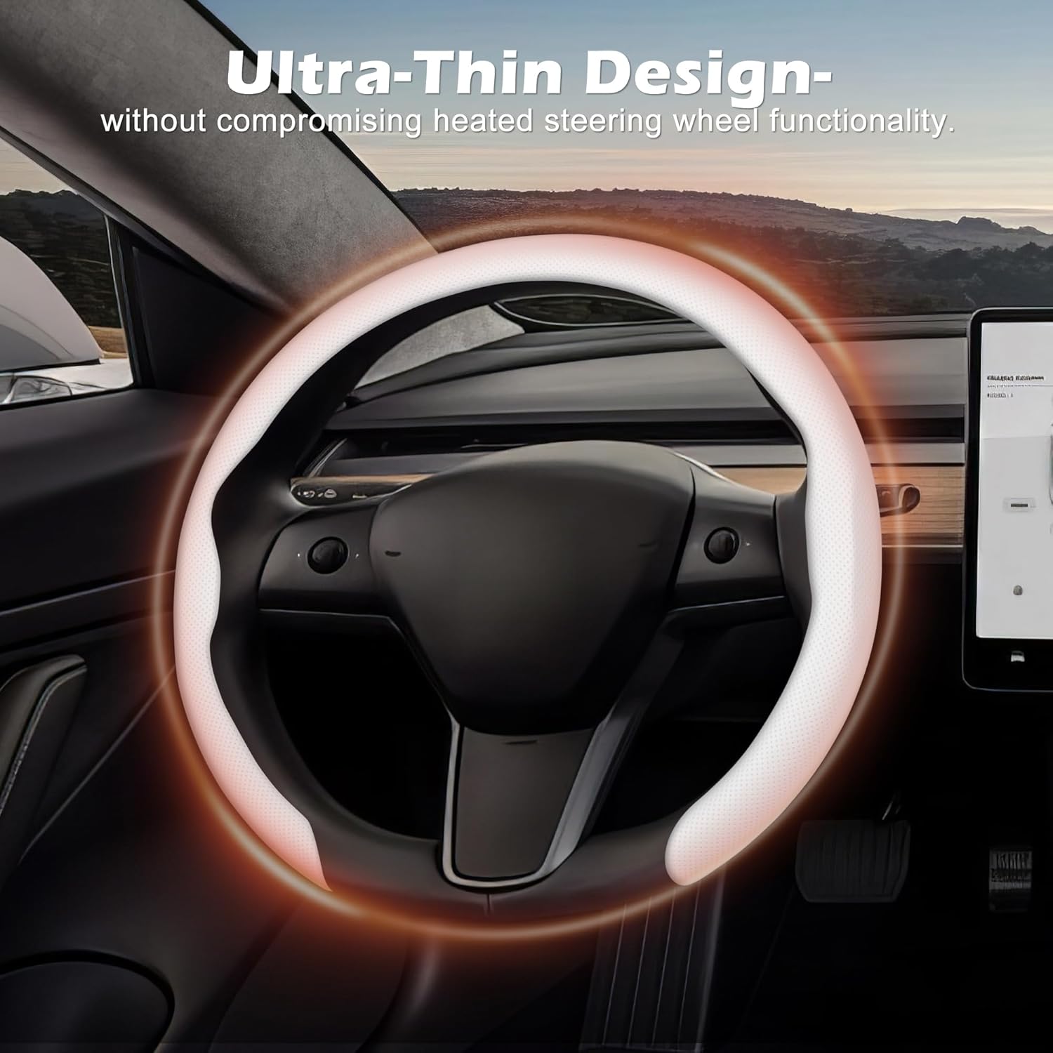 Thumbnail 4 de Frani Nappa Leather Steering Wheel Cover — Universal 15 Inch, Premium Non-Slip Comfort Grip