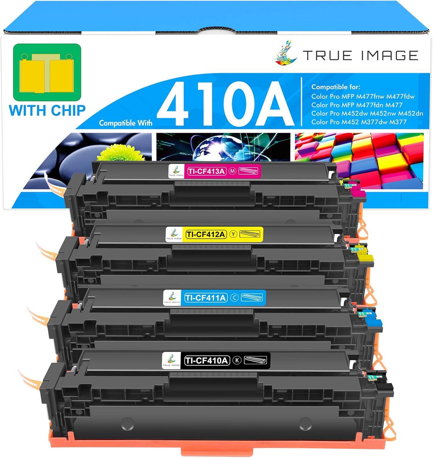 Detalle de 410A Compatible Toner Cartridge 4-Pack