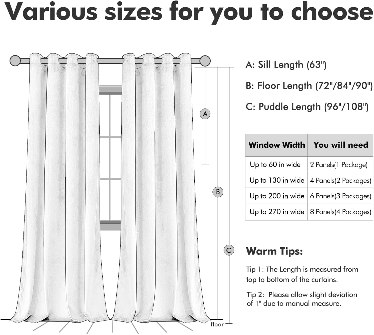 Thumbnail 6 de MIULEE Velvet Blackout Curtains, Charcoal Gray, 52 x 84 Inches, 2 Panels