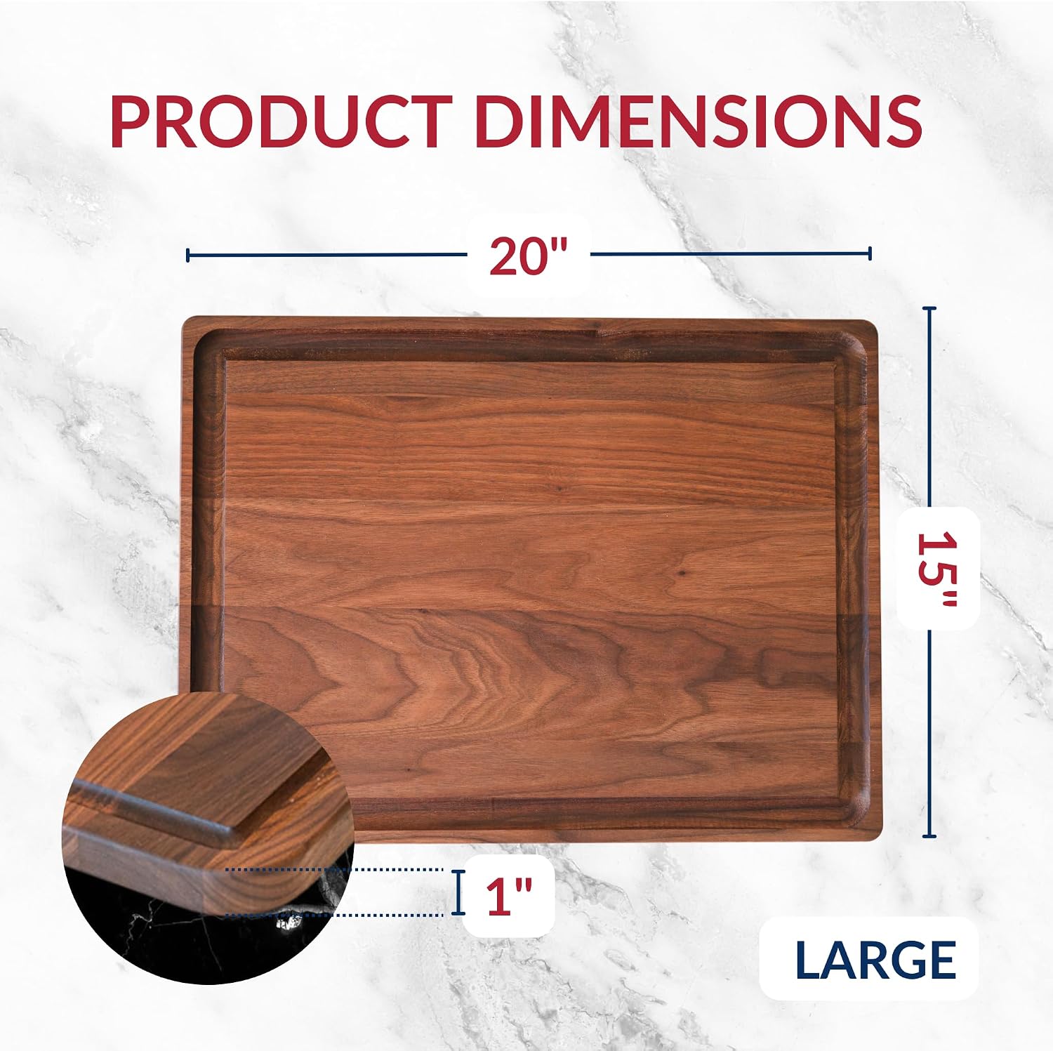 Thumbnail 6 de Virginia Boys Kitchens Walnut Cutting Board 20x15 🍽