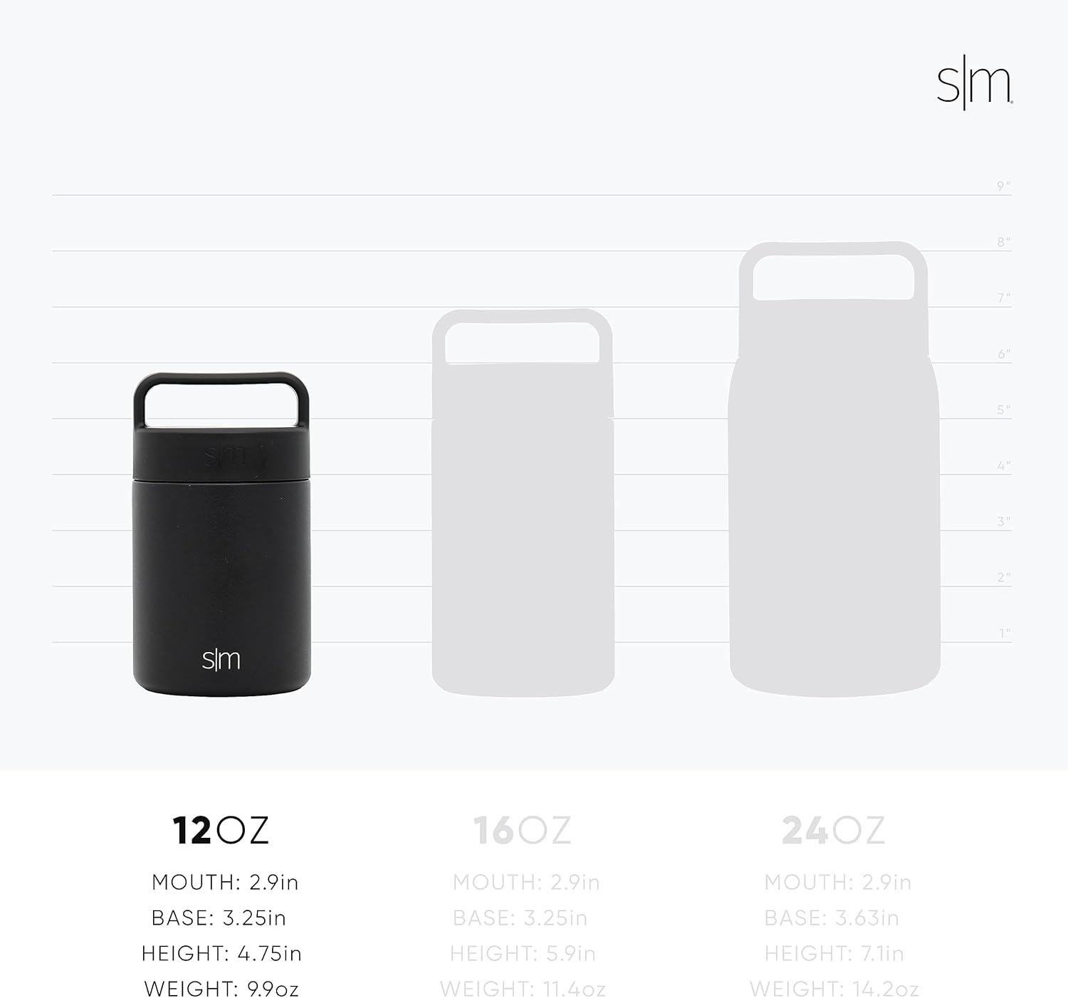 Thumbnail 3 de Simple Modern Food Jar 12oz Midnight Black
