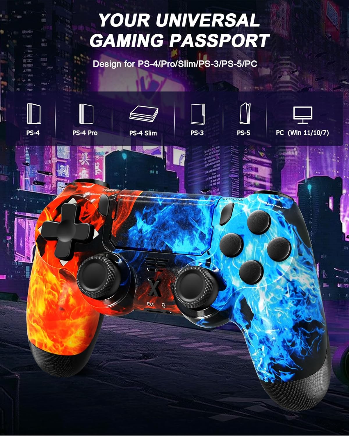 Thumbnail 5 de Glitfix Wireless Controller for PS-4 with Dual Vibration, Touchpad & 3.5mm Jack