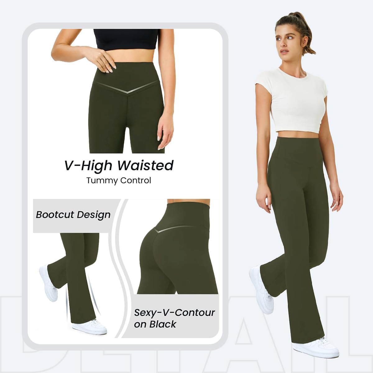 Thumbnail 4 de Glacspyg Yogahose Damen Flared Sporthose mit hoher Taille und Bauchkontrolle