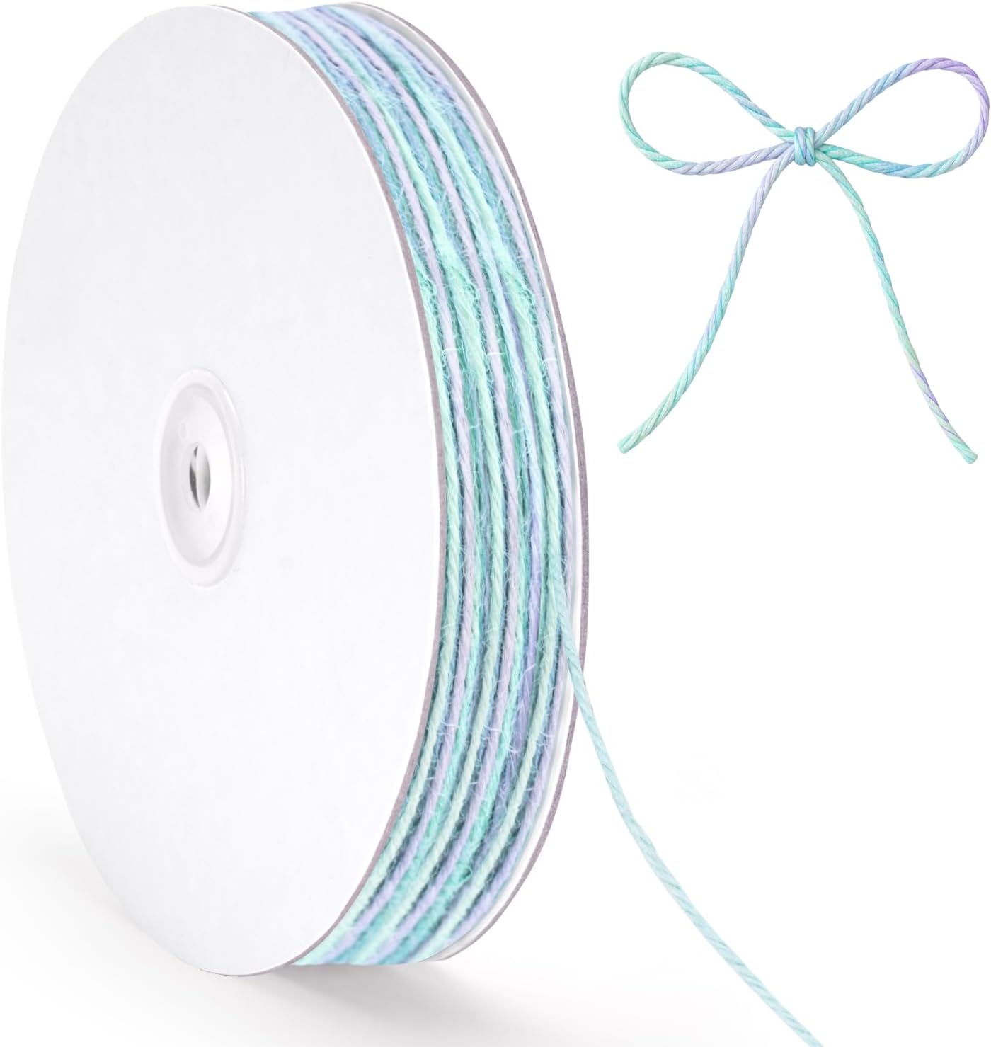 G2PLUS 2MM Gradient Colour Jute Twine (100M) – Mint Green Natural Crafting String