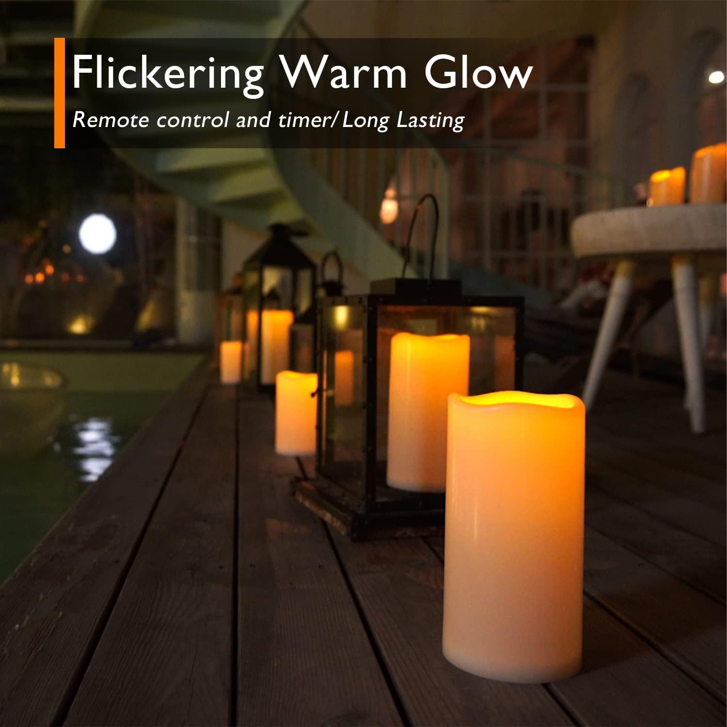 Thumbnail 5 de Homemory Outdoor-LED-Kerzen 3er-Set mit Timer