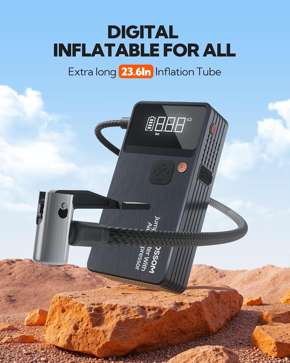 Thumbnail 2 de EBOSSOM Booster Avviamento Auto Spark JC8 da 8.000 mAh con compressore aria portatile e kit 7 in 1