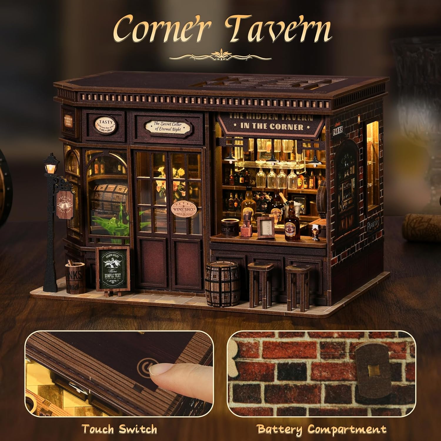 Thumbnail 1 de BATTREVO Book Nook Kit - Archives de Livres: kit DIY en bois avec LED et puzzle 3D