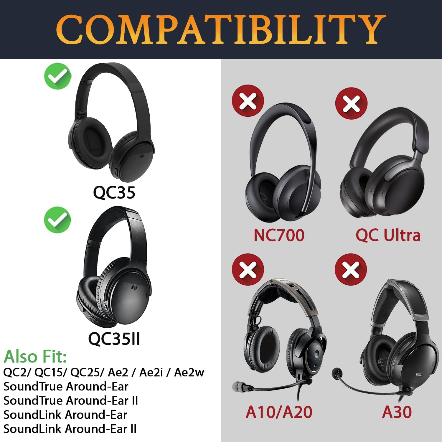 Detalle 2 de SoloWIT Replacement Earpads for QC35 II