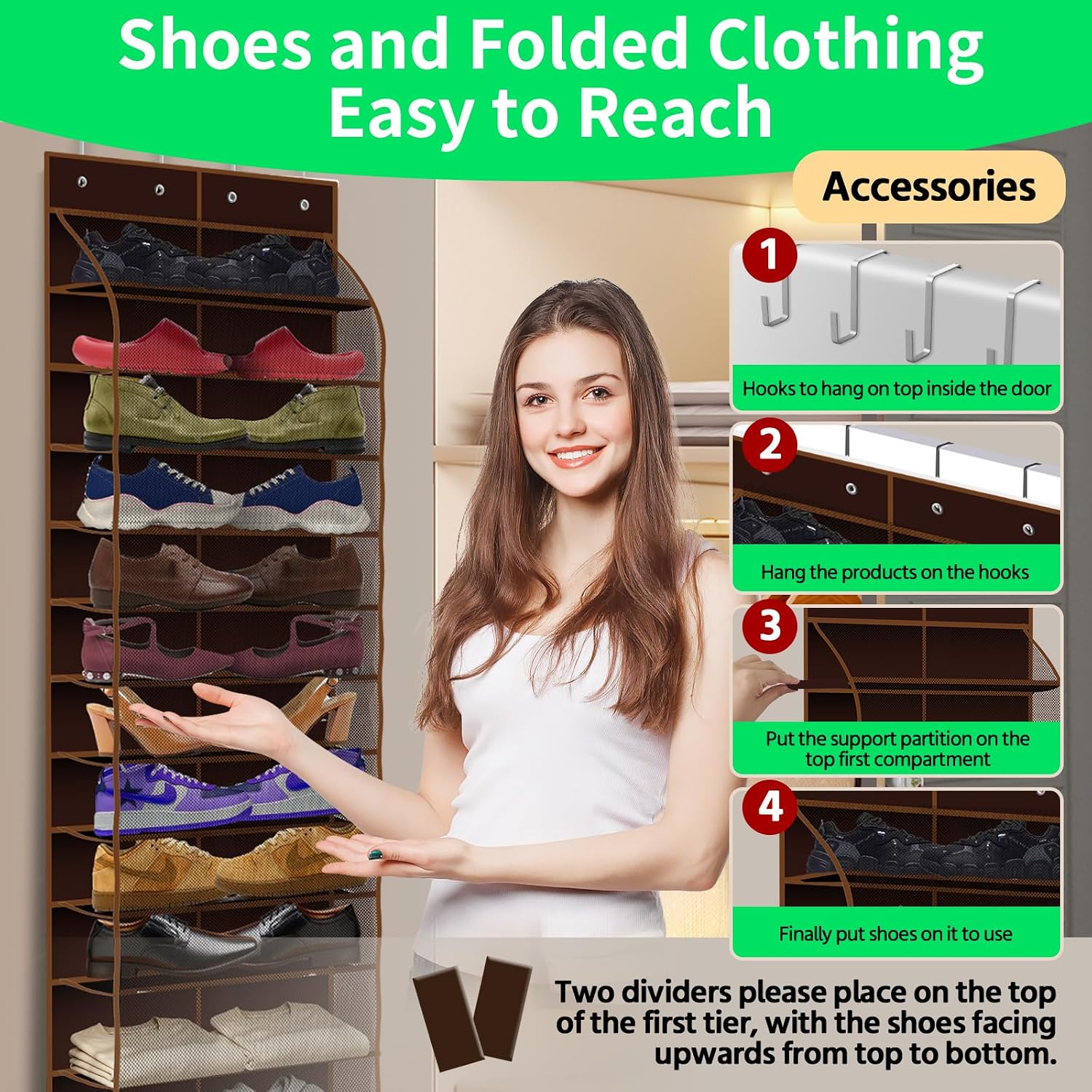 Thumbnail 6 de PAULONE Over-the-Door Shoe Organizer, 12-Pocket