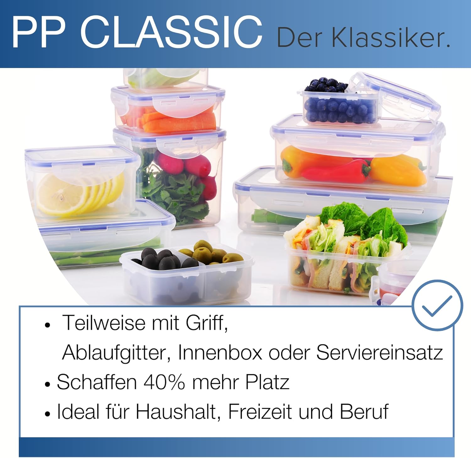 Thumbnail 2 de Lock & Lock HPL838 Rectangular Storage Container - Clear/Blue, 9 L