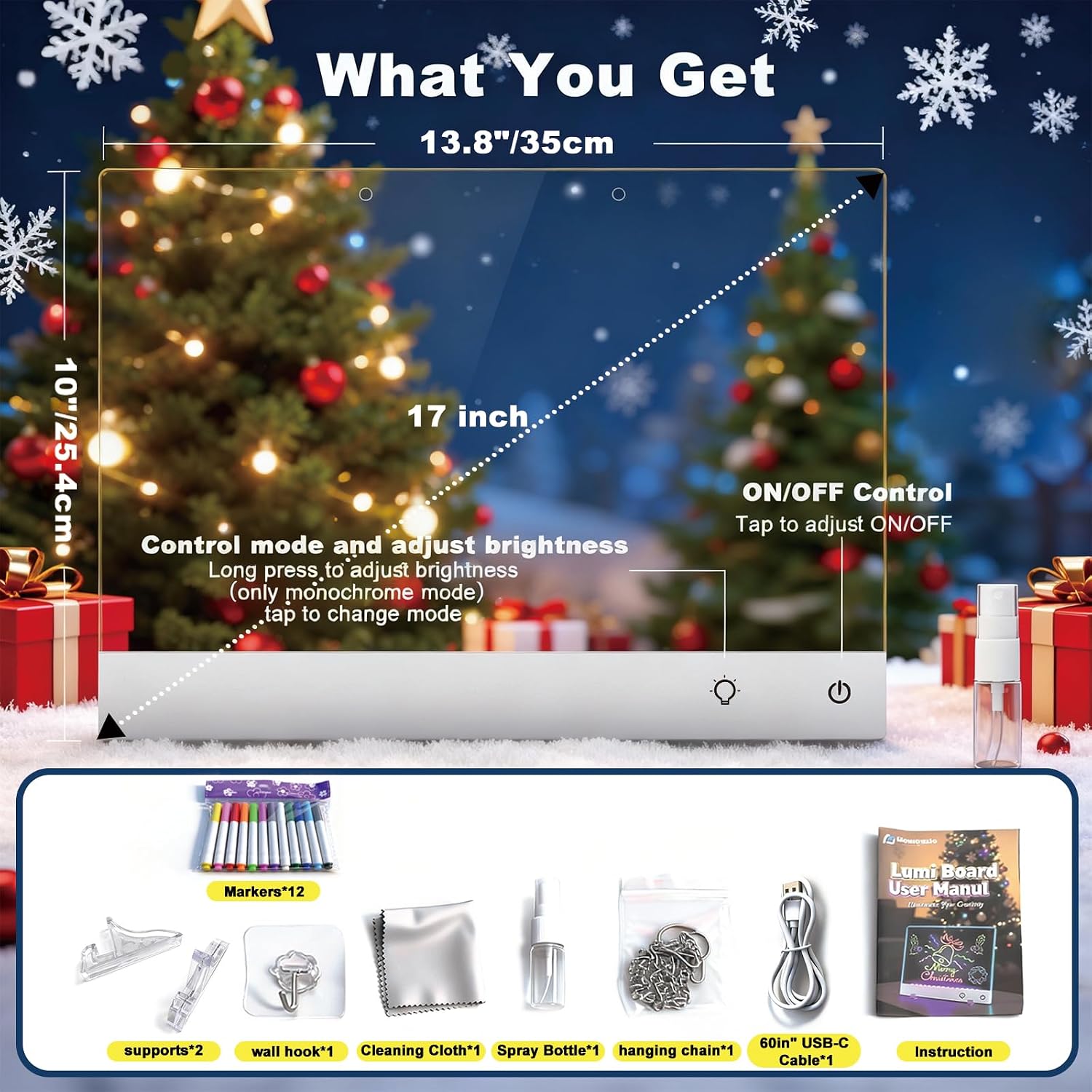 Thumbnail 6 de momozzle LED Drawing Board, 7 Colors, 5 Light Modes, Rechargeable