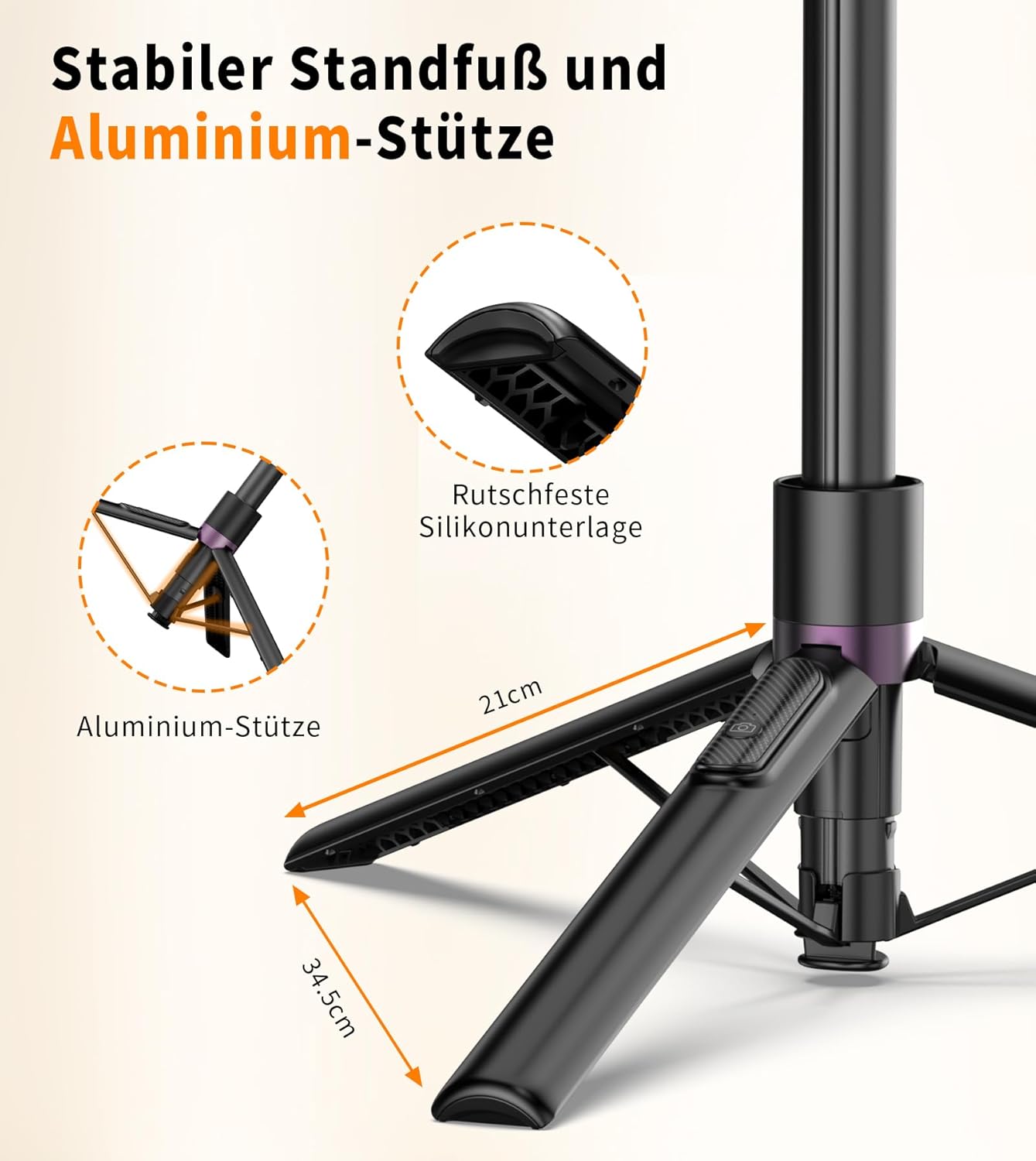 Thumbnail 6 de TONEOF Magnetischer Selfie Stick 173 cm mit Stativ