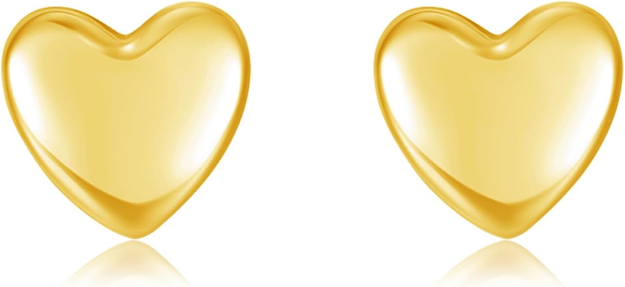 Detalle de Estrellique 925 Sterling Silver Stud Earrings – Small Heart 5mm, Hypoallergenic and Lightweight