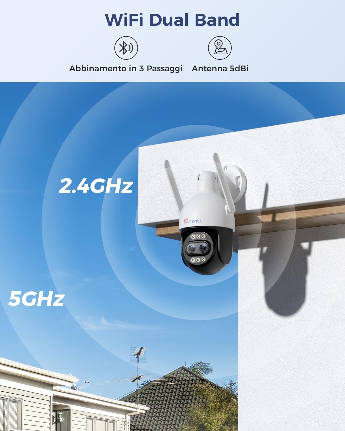 Detalle 2 de Ctronics Telecamera Wi‑Fi esterna 10X Zoom 4K