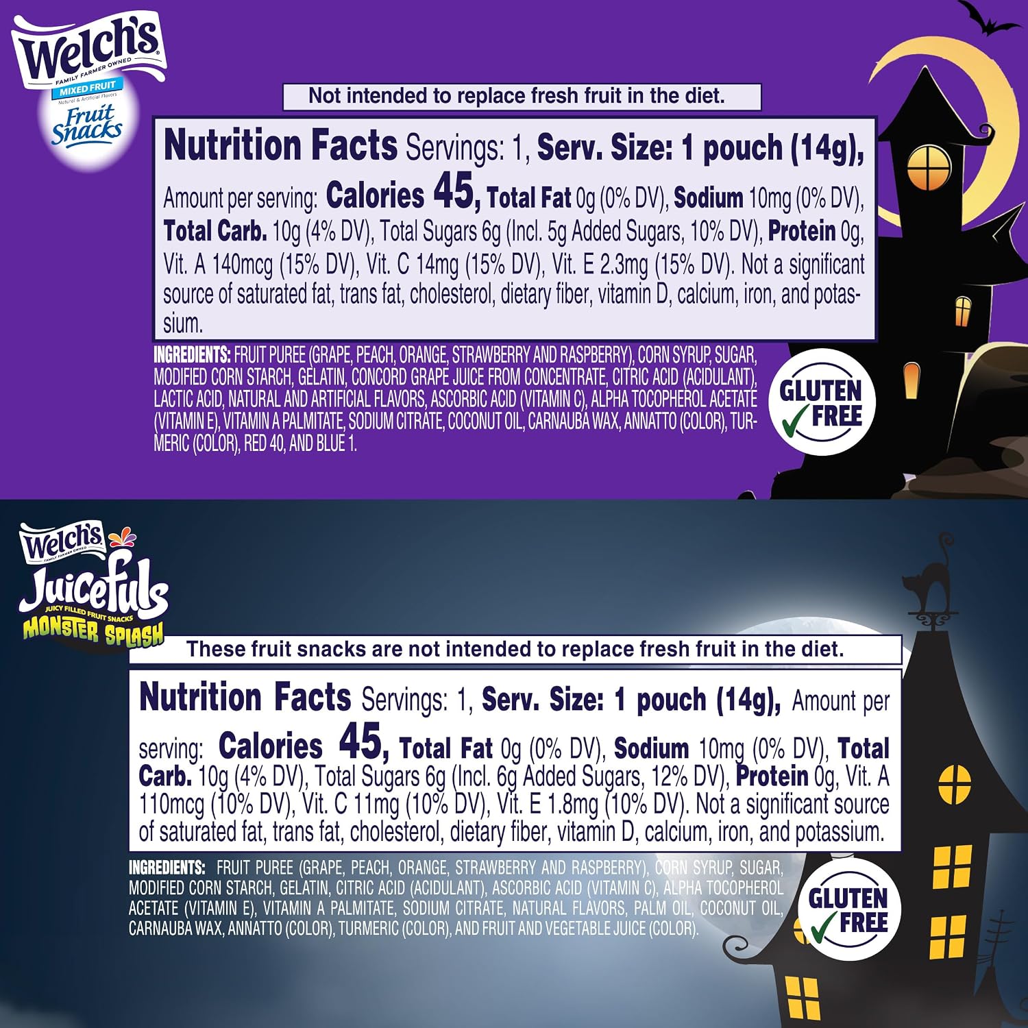 Detalle de Welch's Fruit Snacks Halloween Variety Pack, 70 Gluten-Free 0.5 oz Pouches