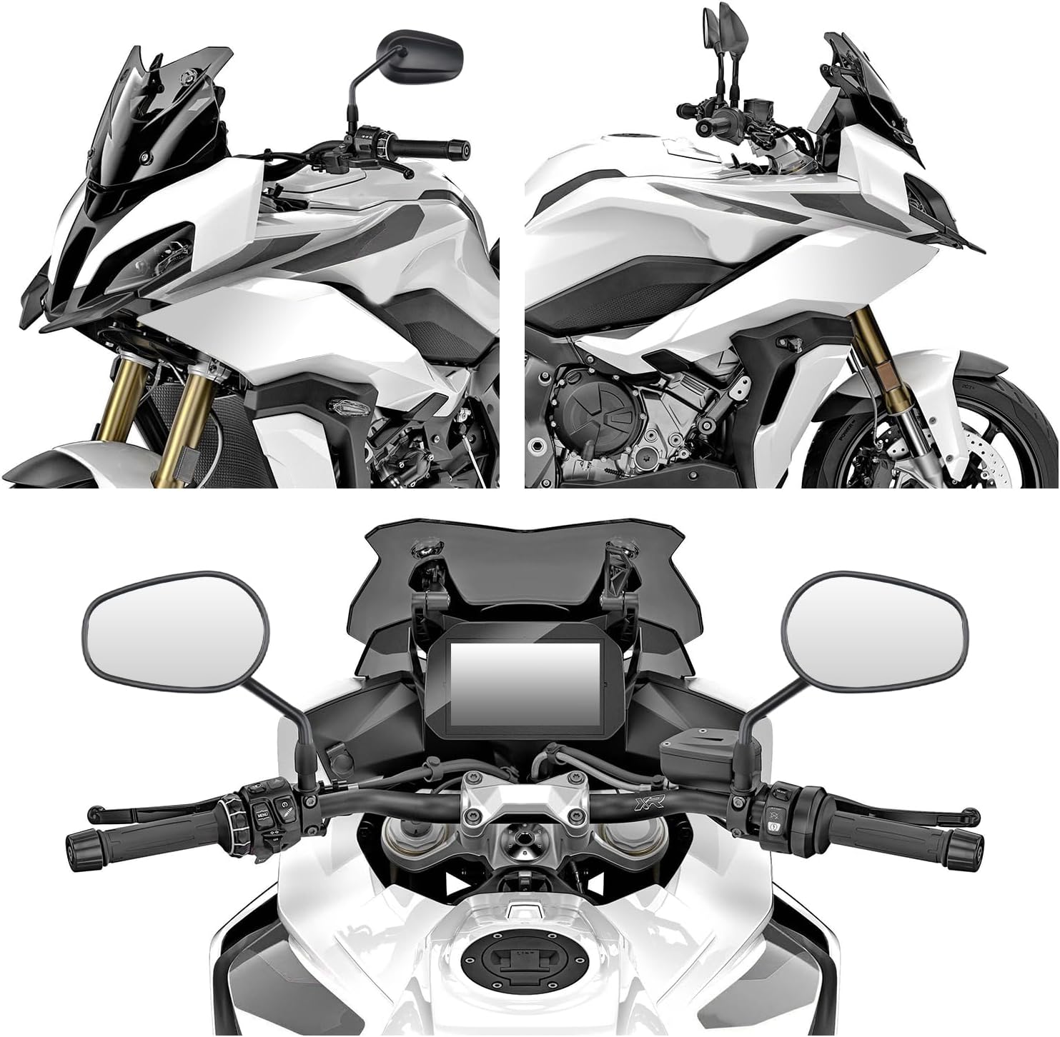 Thumbnail 6 de Specchietti retrovisori universali per moto in alluminio M10/M8, nero