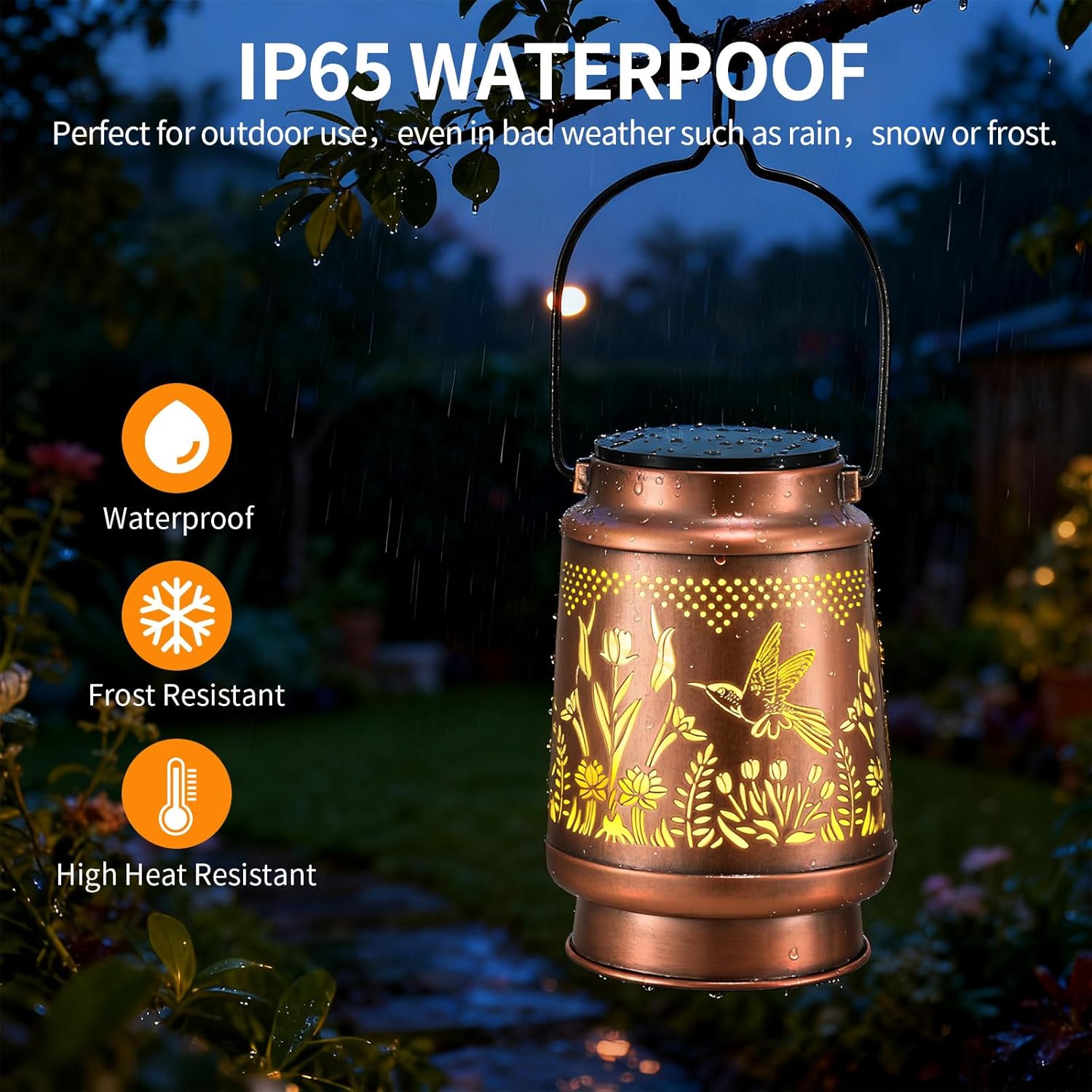 Thumbnail 2 de Hummingbird Solar Garden Lights Outdoor Lanterns – Solar-powered, IP65 waterproof, 2 light modes