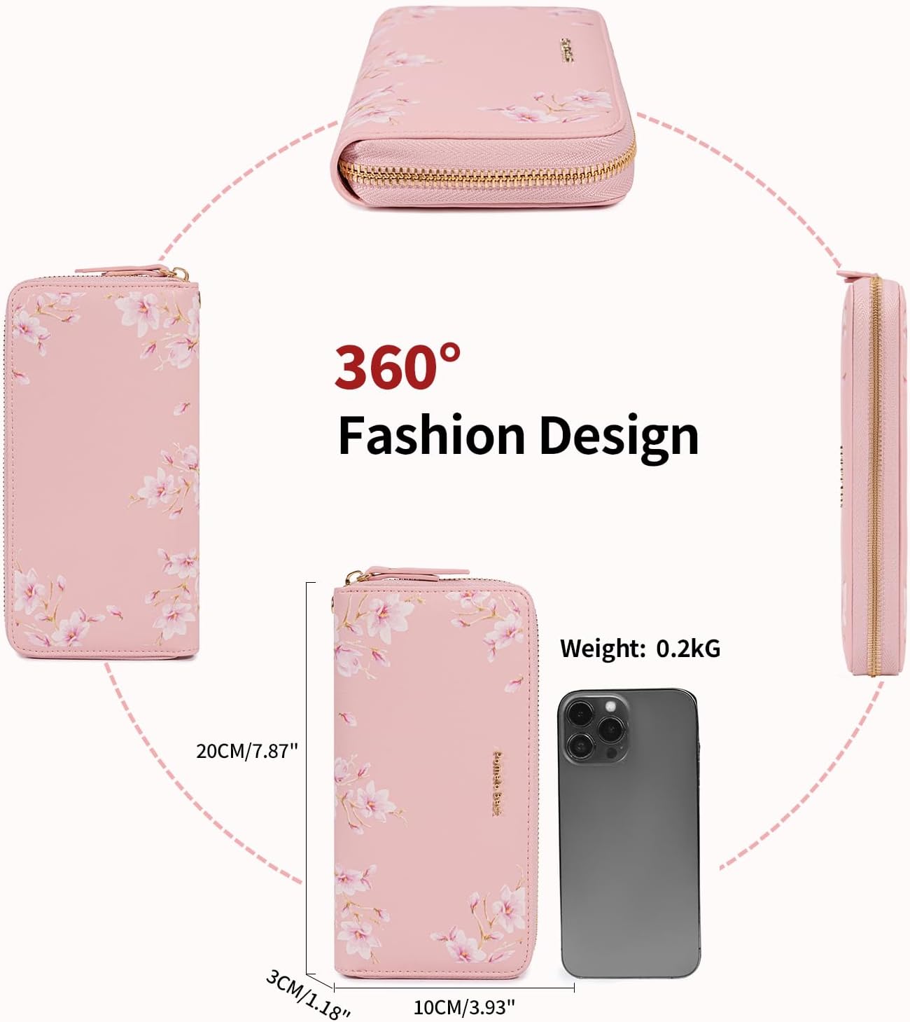 Thumbnail 5 de Pomelo Best Geldbörse Damen groß im Langformat – RFID-blockierende Damenbrieftasche mit vielen Fächern, Rosa