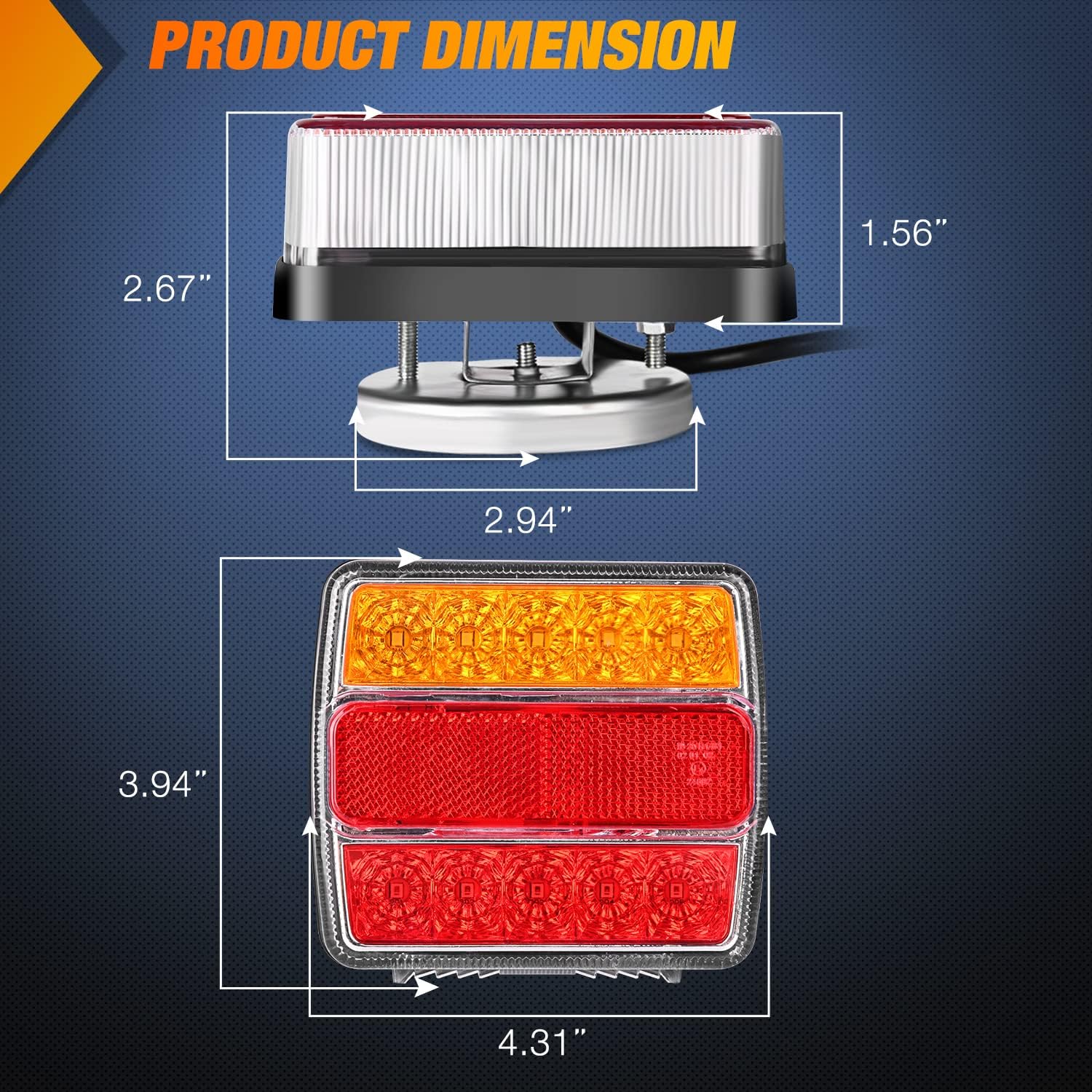 Detalle 2 de Nilight Magnetic LED Trailer Towing Light Kit 24ft 🚚