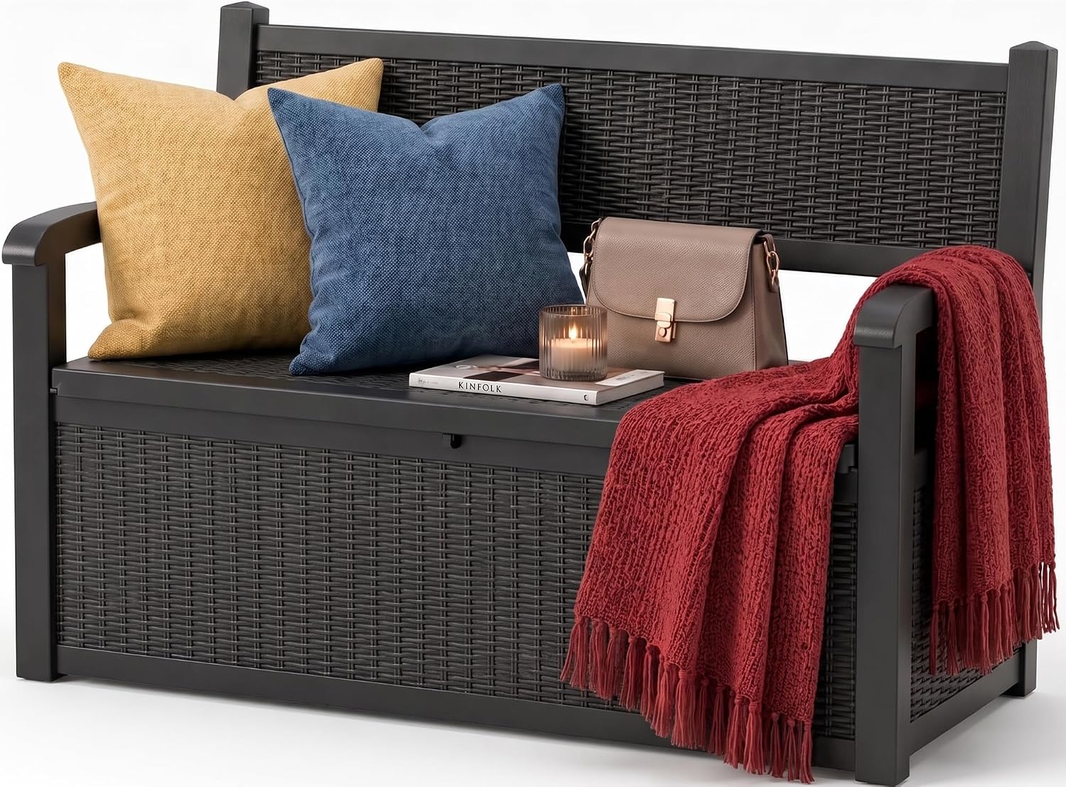 Detalle de EFU Outdoor Storage Bench, 130-Gallon