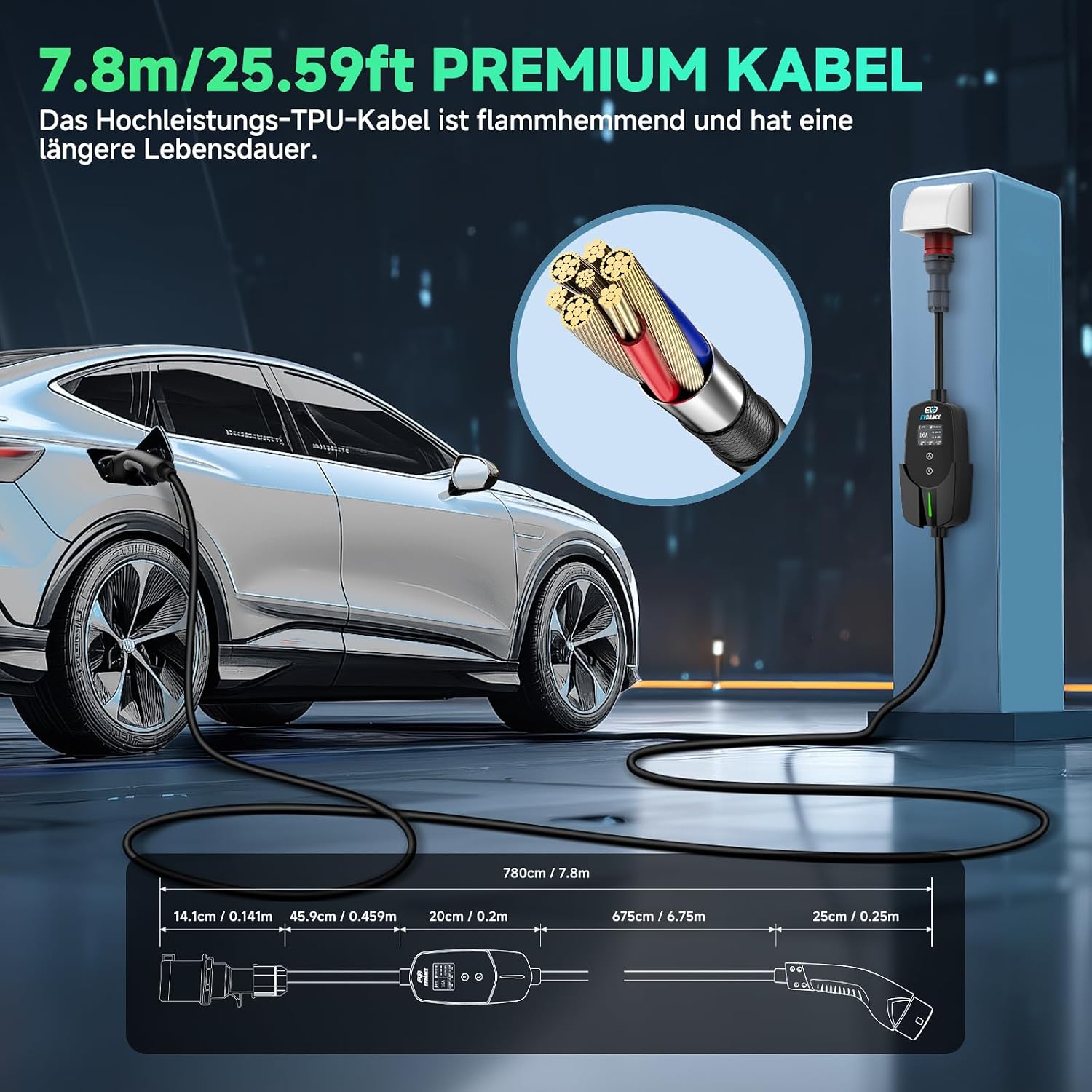 Detalle 1 de EVDANCE E-Auto Wallbox 11 kW Typ 2 16 A