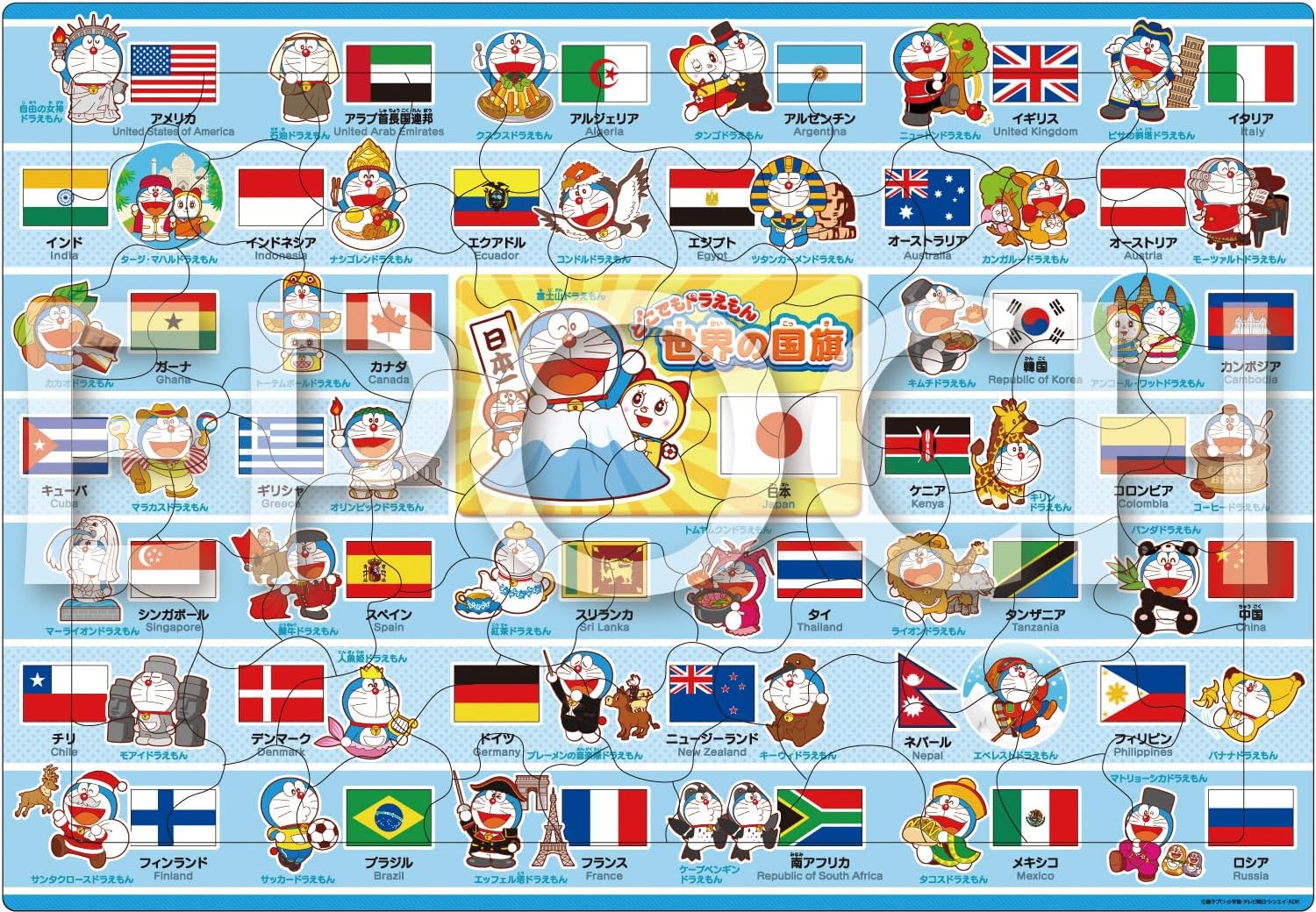 Detalle 2 de エポック社 アポロのピクチュアパズル 25-315 どこでもドラえもん 世界のようす 85ピース