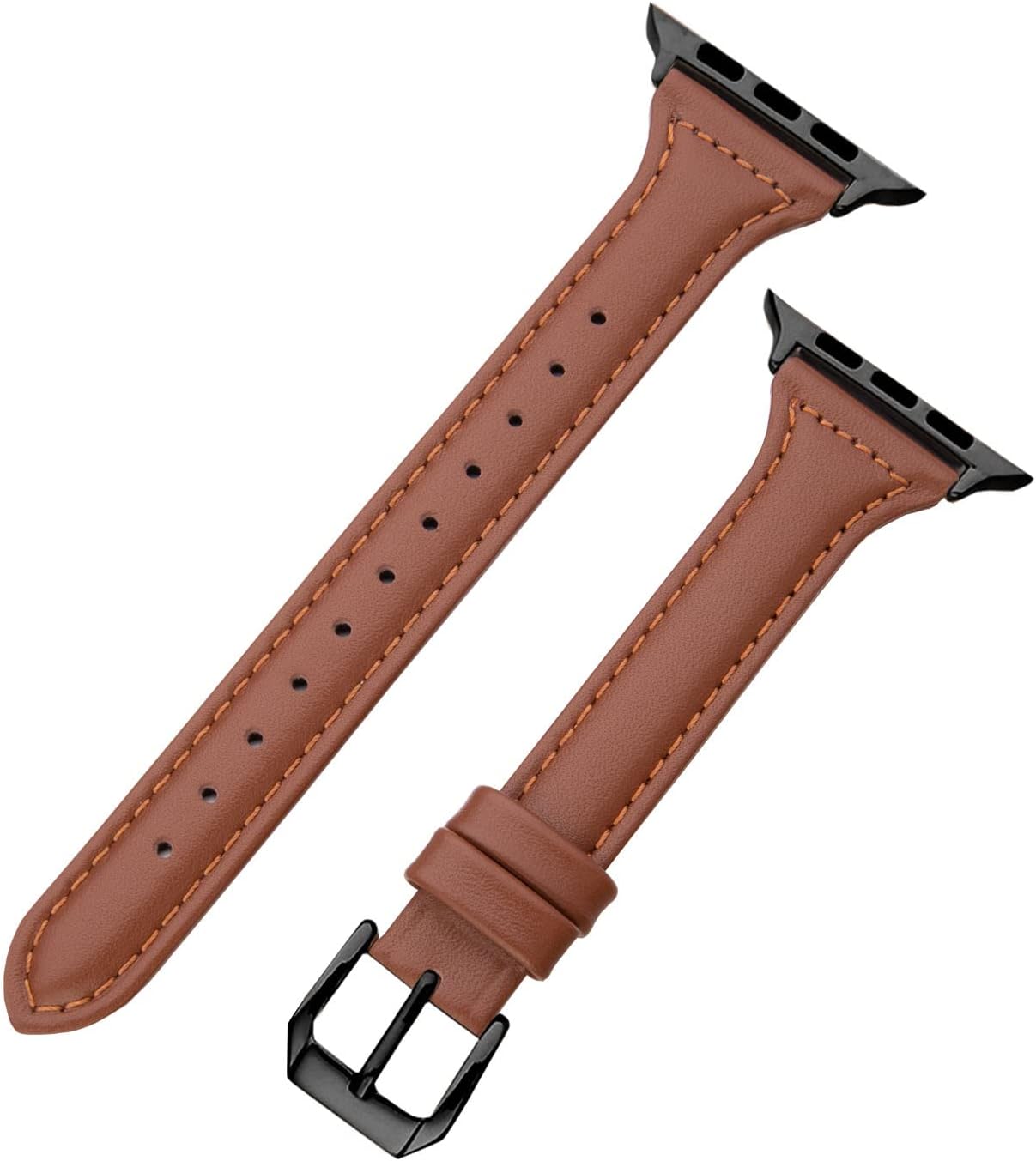 Thumbnail 3 de SEURE Lederarmband kompatibel mit Apple Watch (38/40/41 mm) – Slim Soft Band mit Edelstahl-Schnalle für Serien 1 bis 8
