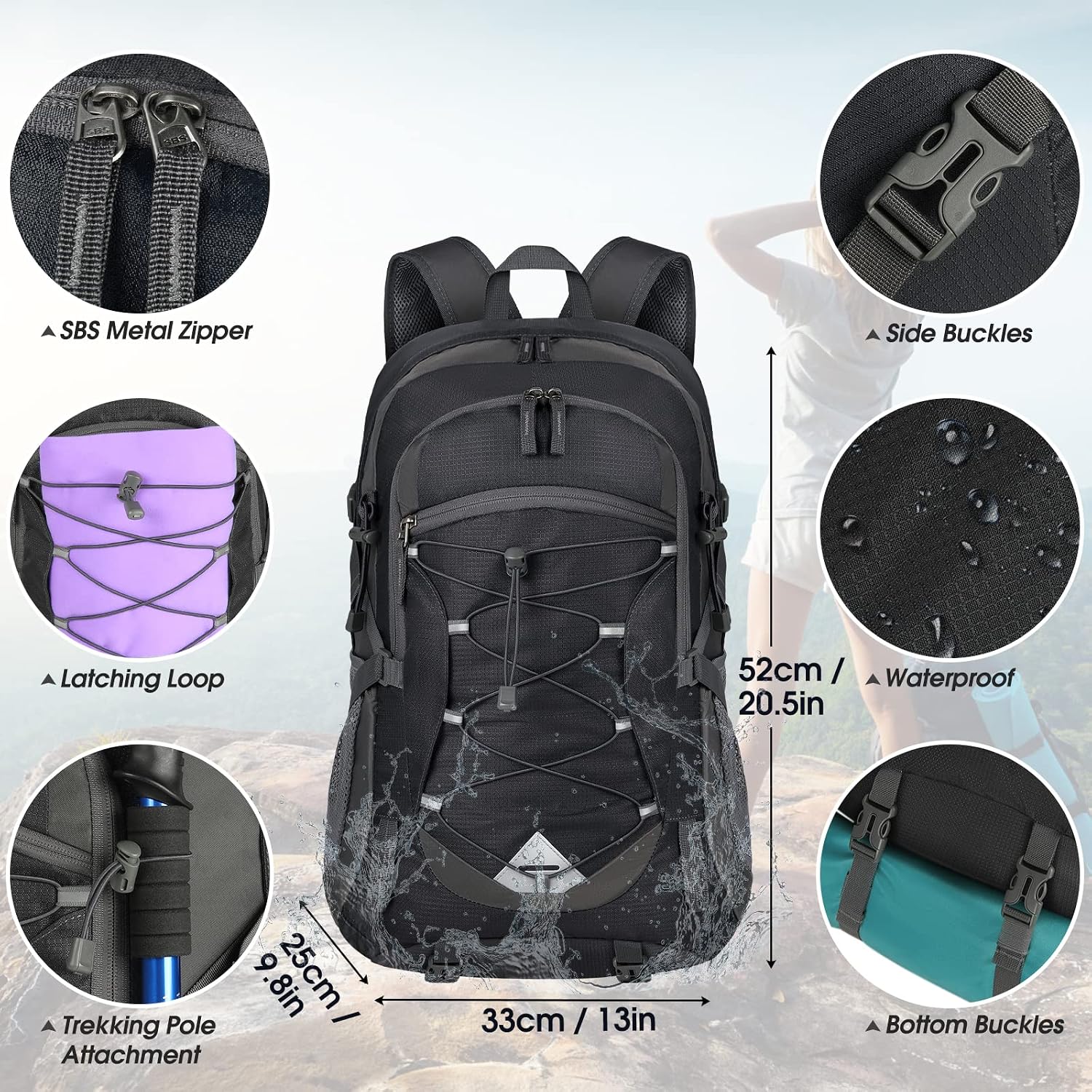Thumbnail 3 de IGOLUMON Hiking Backpack 40L lightweight daypack
