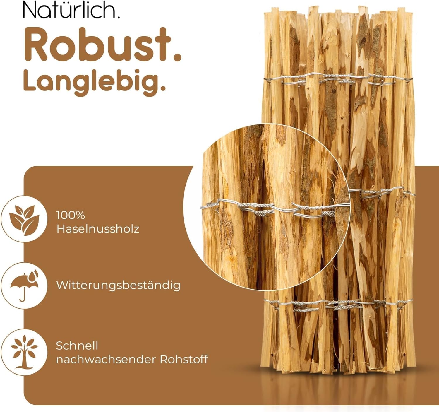 Thumbnail 4 de BooGardi Staketenzaun 90 cm hoch (90cm x 5m) aus Holz mit Lattenabstand 7–9 cm