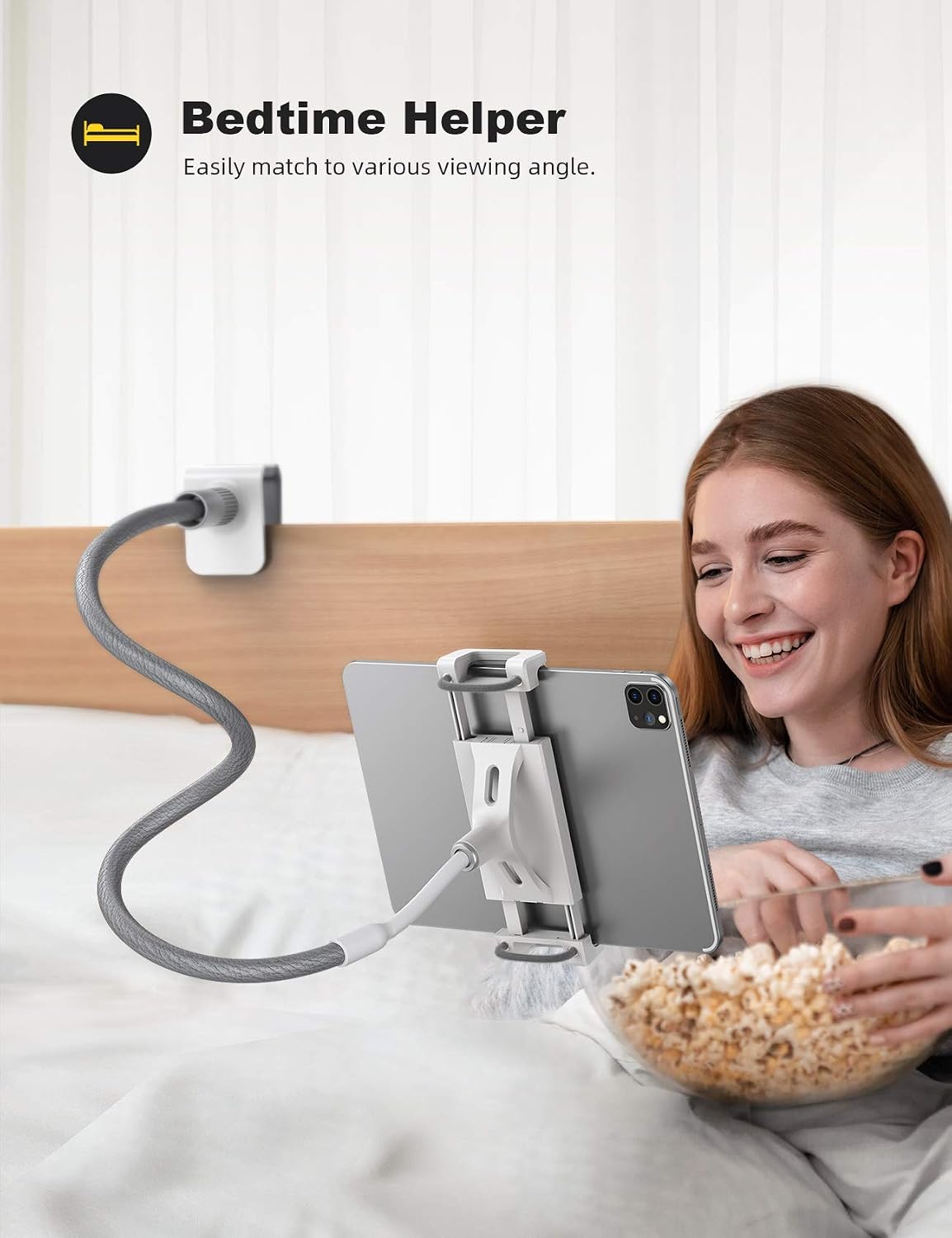Detalle de Lamicall Schwanenhals Tablet Halterung – flexible Stativ-Halterung für 4,7–10,5 Zoll Geräte