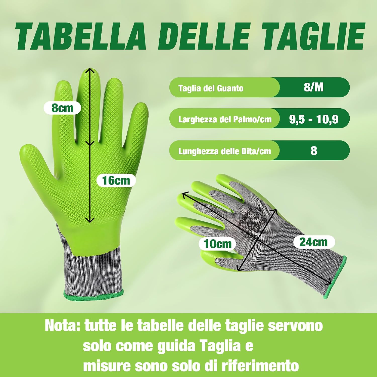Detalle 2 de WORKPRO 6 Paia di Guanti da Giardinaggio con Rivestimento in Lattice Ecologico – Taglia M