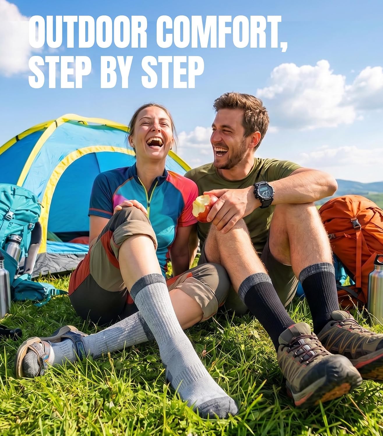 Detalle 2 de Merino wool hiking socks 3 pairs