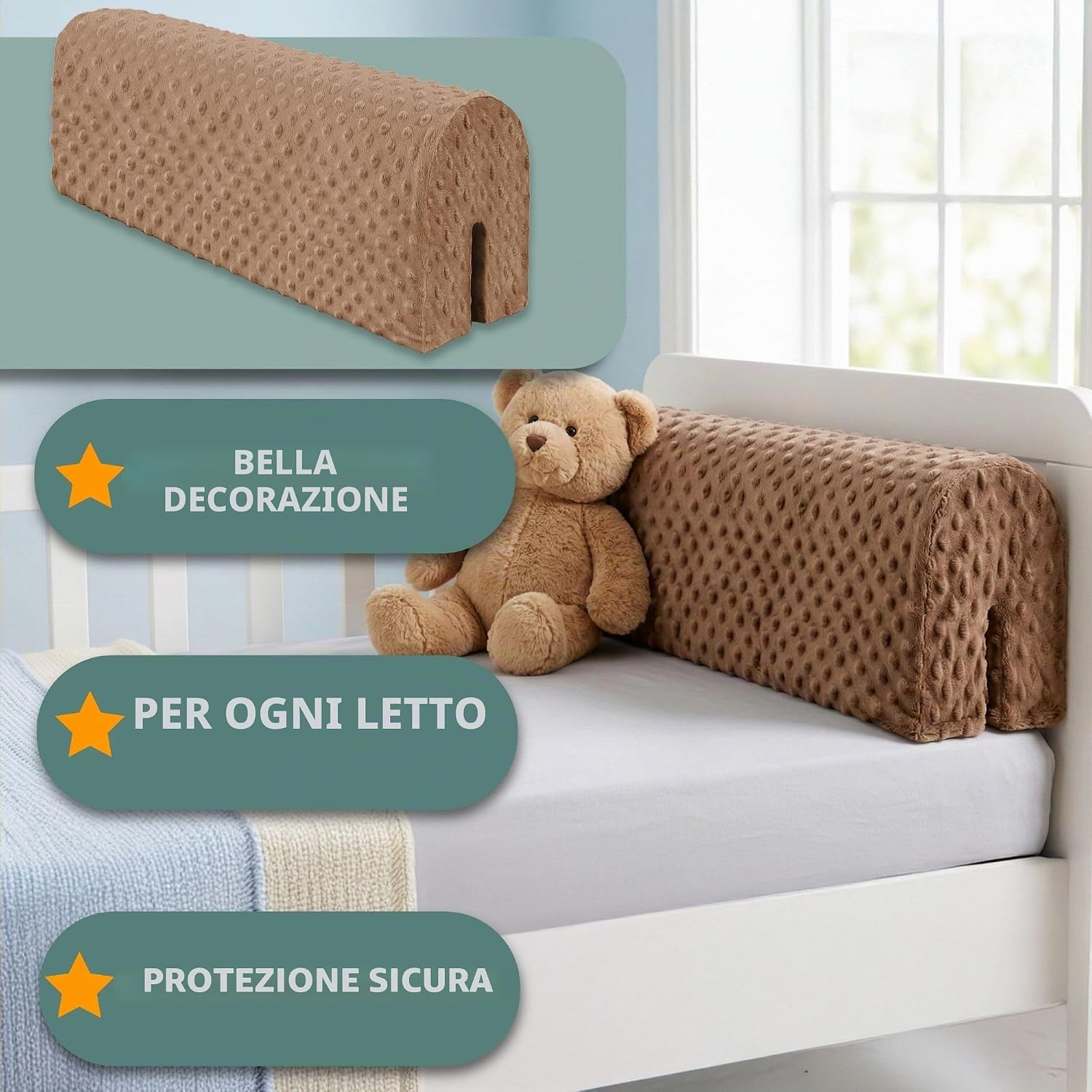 Thumbnail 4 de Totsy Baby Paracolpi Lettino Neonato antisoffoco 120 cm – Protezione bordi letto e culla