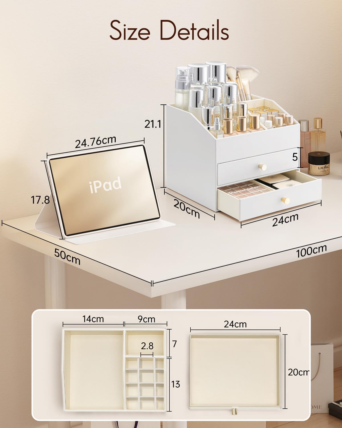 Thumbnail 5 de Vlando Make up Organizer 3 Schubladen đ