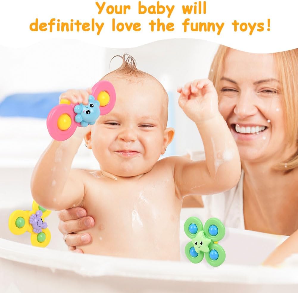 Thumbnail 6 de Ainiv 3PCS Suction Cup Spinner Toy set for toddlers (1+ years) with rattle and rotating blades