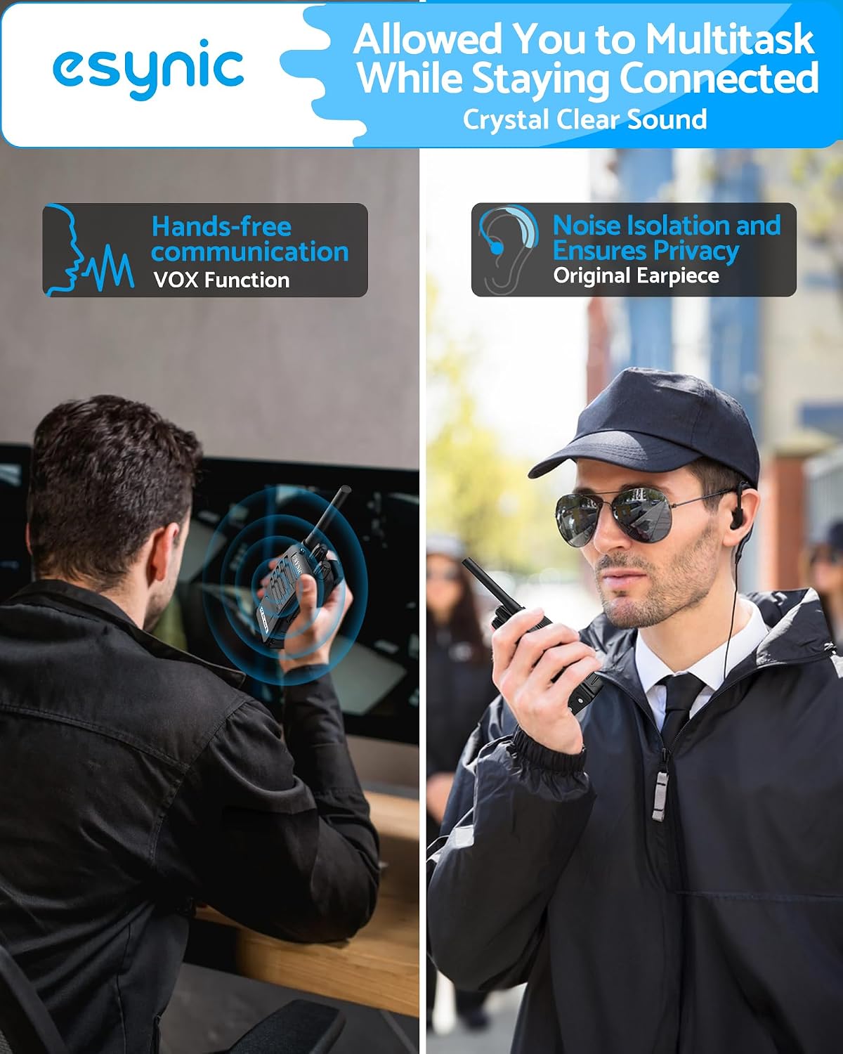 Thumbnail 3 de eSynic 2PESY082 PMR446 Two-Way Radios, 16 Channels, USB Charging