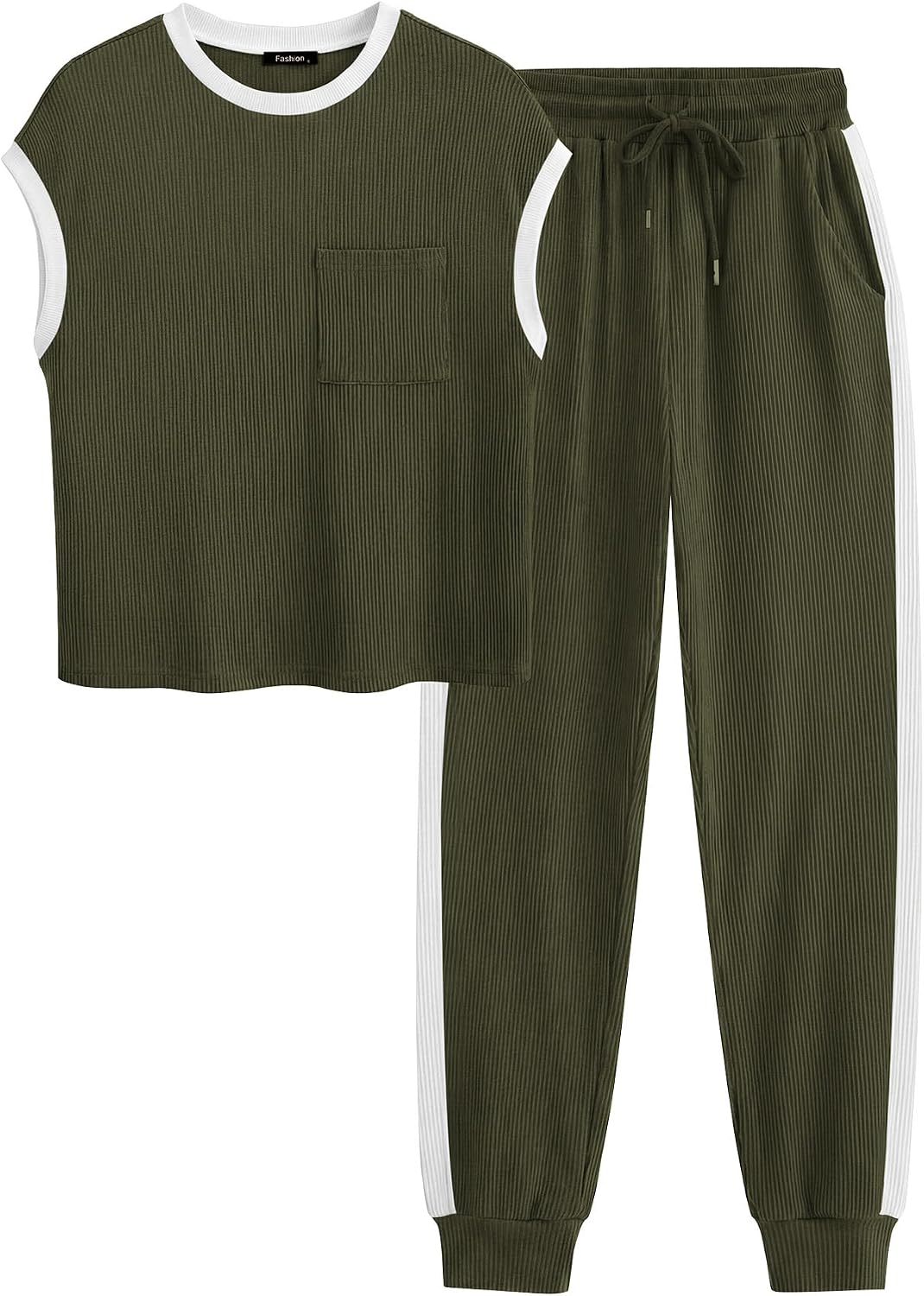 Thumbnail 6 de BTFBM Women's Lounge Set, Ribbed Knit
