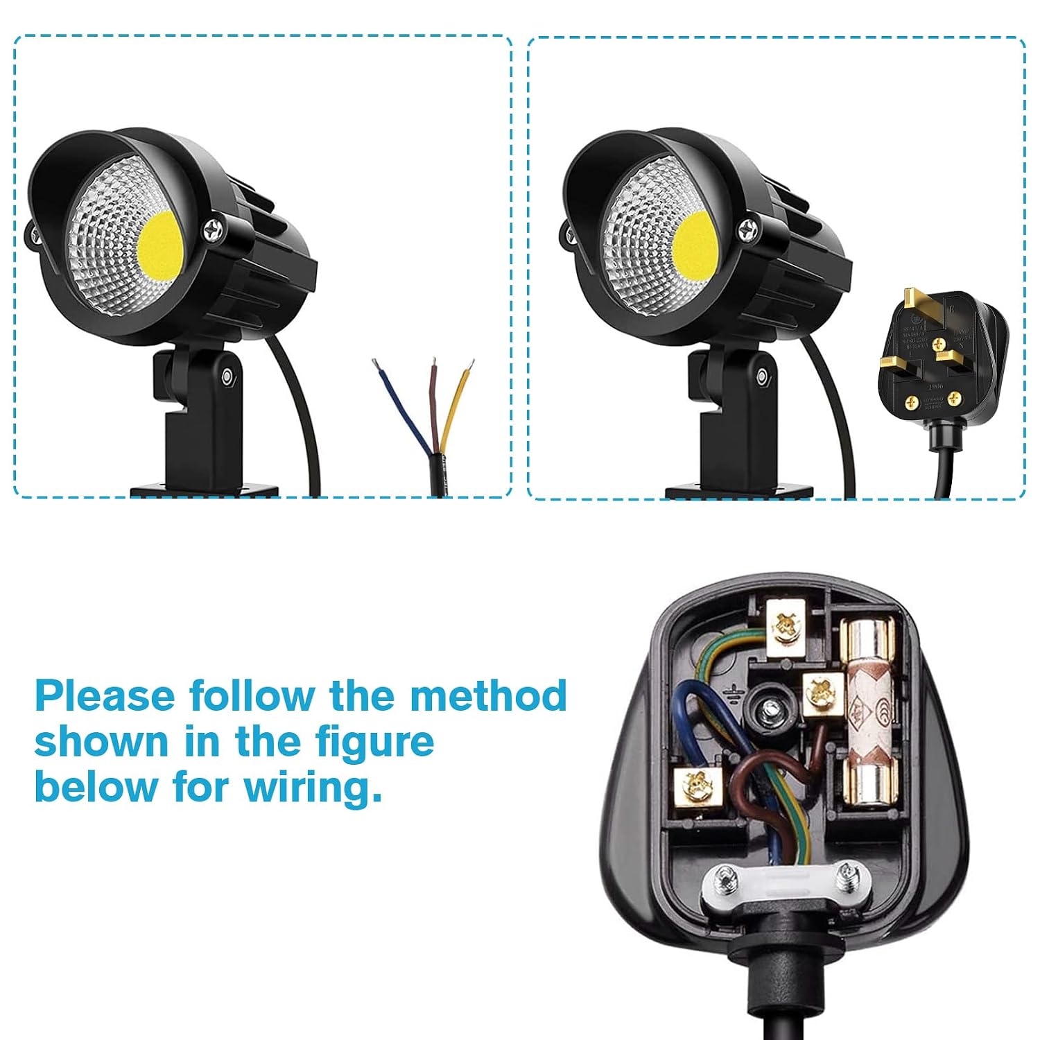 Detalle 2 de 18 Pack Rubber Composite 13A Fused 3-Pin UK Mains Plugs with Cord Grip (Rewireable) – Black