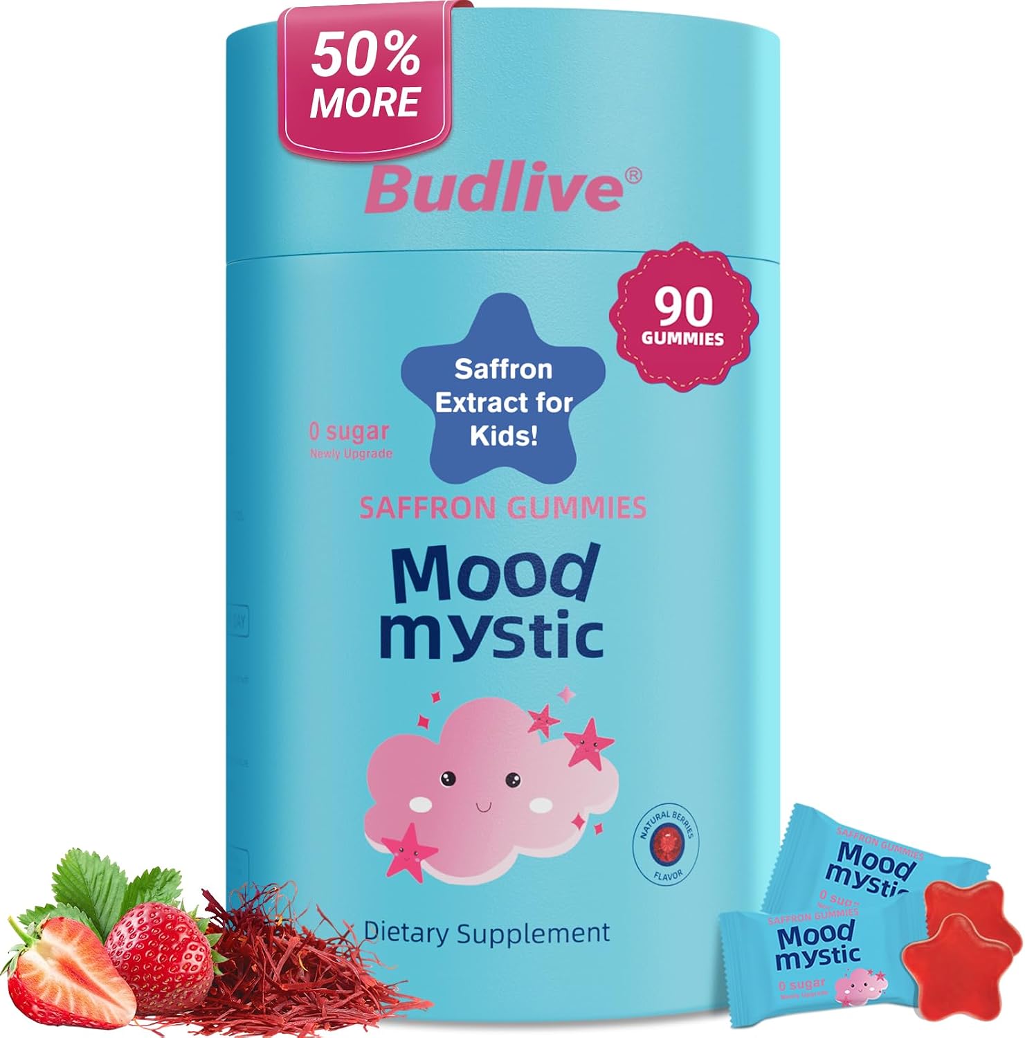Detalle de Budlive Kids Saffron Gummies, Sugar-Free