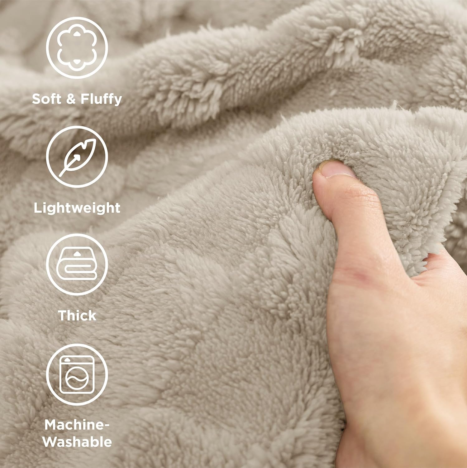 Detalle 2 de Bedsure Blanket-Checkboard-Jacquard King Blanket, Brown, 100% Polyester