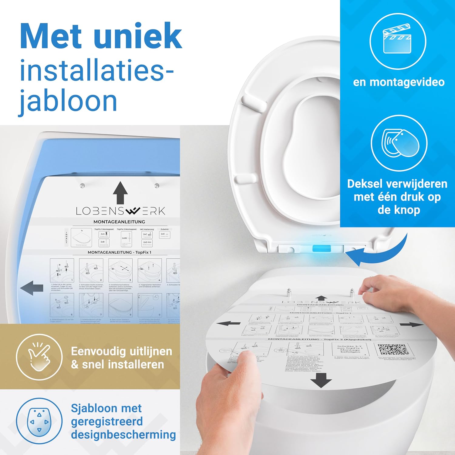 Detalle de LOBENSWERK 96039 toiletbril met uitneembaar kinderzitje van Duroplast