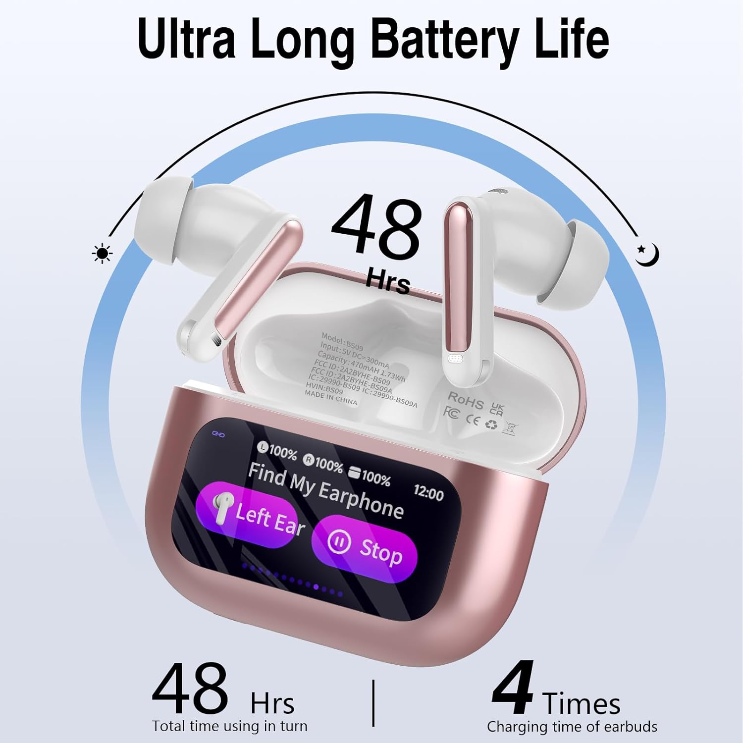 Thumbnail 4 de 2026 Wireless Earbuds with Bluetooth 5.4, ANC/ENC, and Smart Charging Case