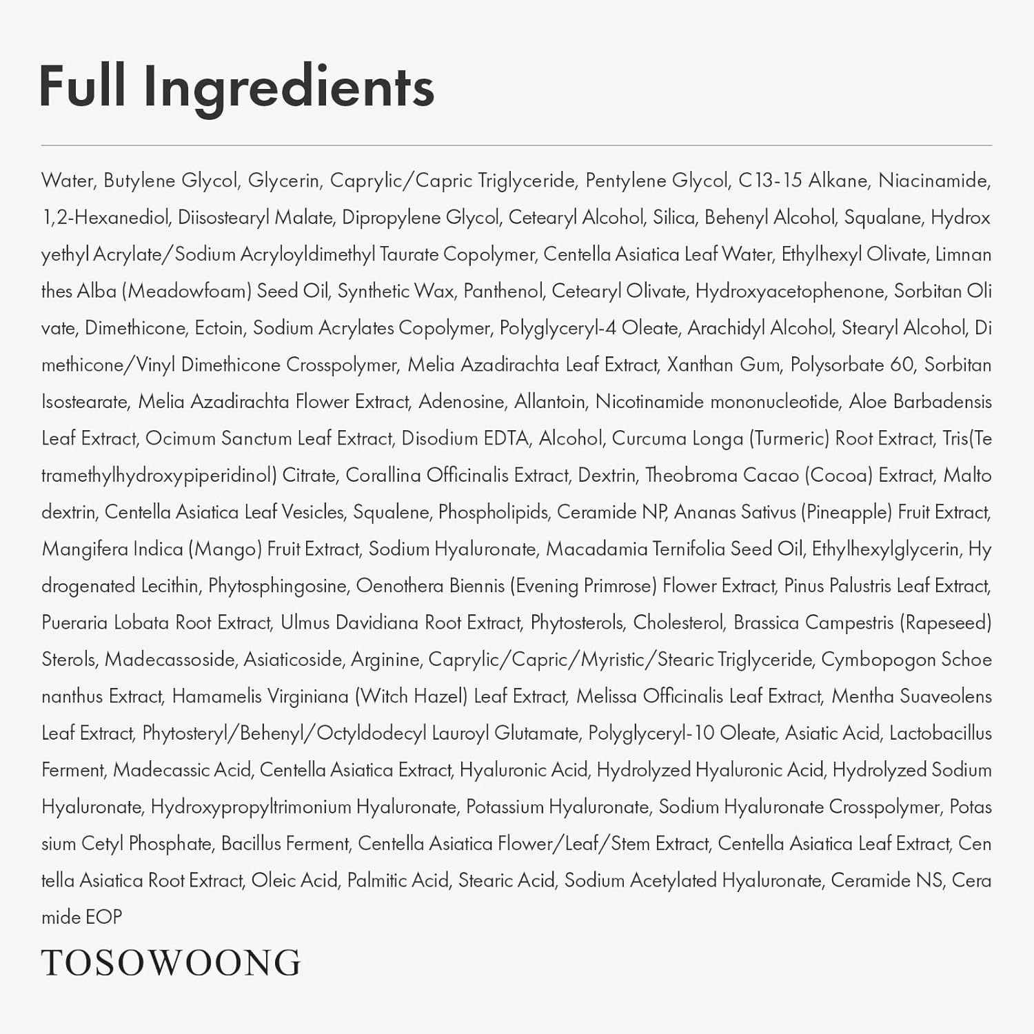 Detalle 2 de TOSOWOONG Crema Viso Exosome CICA – Idratazione lenitiva per pelli sensibili, 50 ml