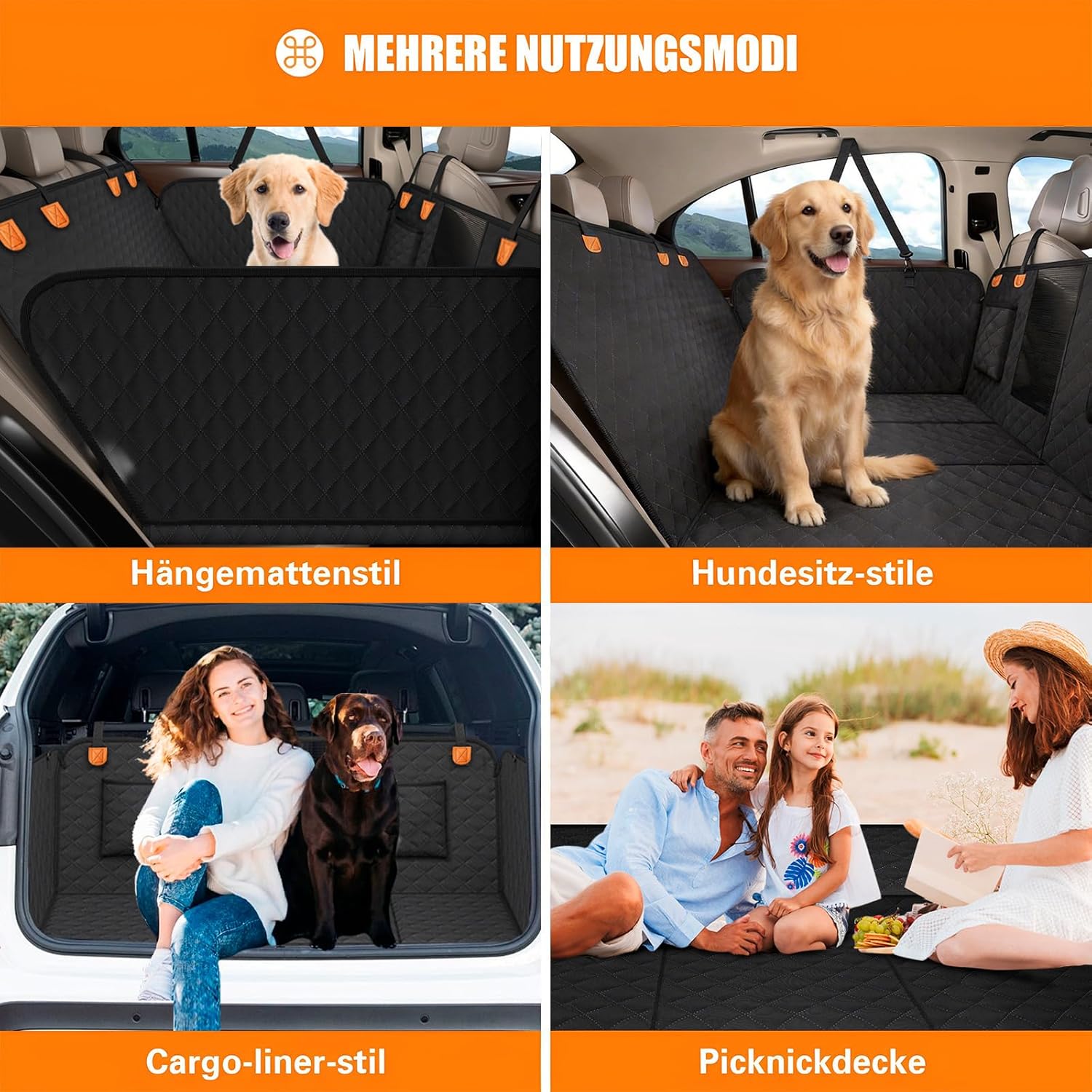 Thumbnail 6 de BMaoBBo Hundedecke Auto Rückbank 135x60 cm – wasserdicht, kratzfest und 300 Pfund Traglast