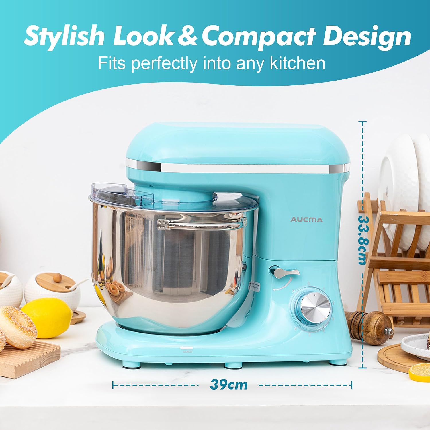 Thumbnail 4 de Aucma Stand Mixer 7.5L, 1400W kitchen mixer 🥣
