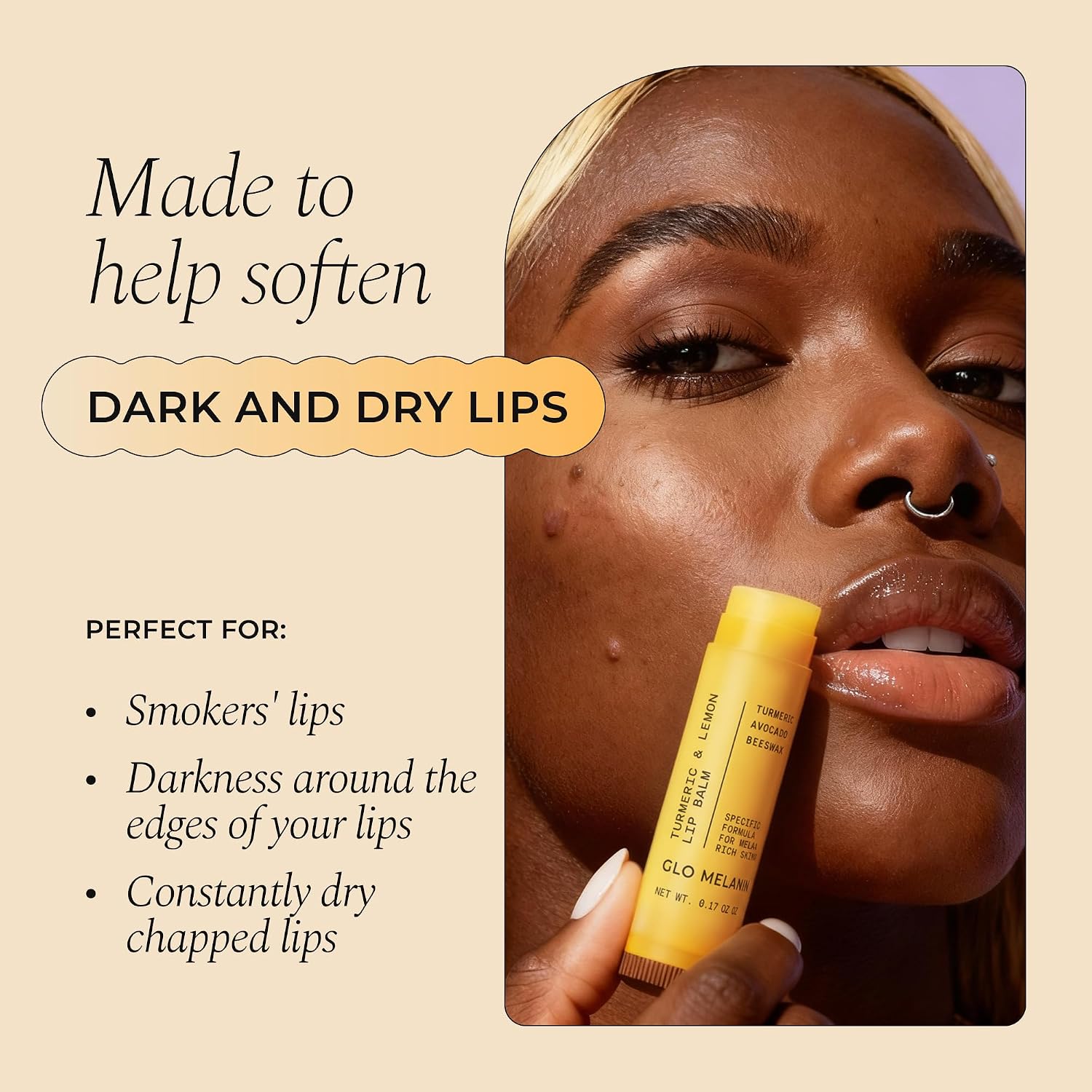 Thumbnail 1 de Glo Melanin All Natural Lemon & Turmeric Lip Balm for Dark Lips
