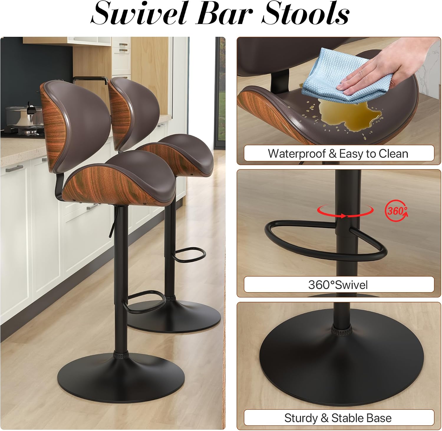 Detalle de KCC Bar Stools with PU Upholstery