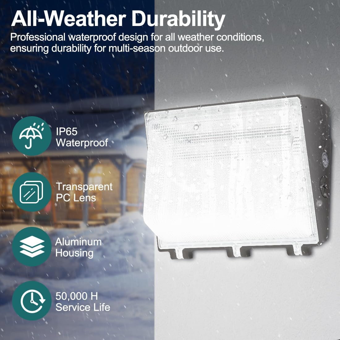 Detalle 2 de kadision Kadision-WP-120B-277-50K-P LED Wall Pack, 120W, 13,200 lm