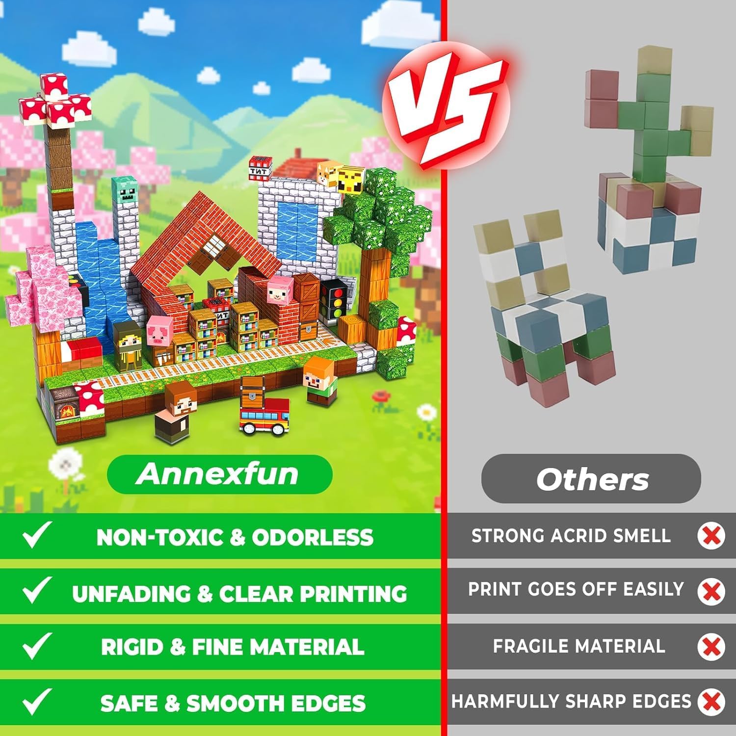 Thumbnail 3 de Annexfun 300 PCS Magnetic Building Blocks – STEM Learning Magnet Cubes Set