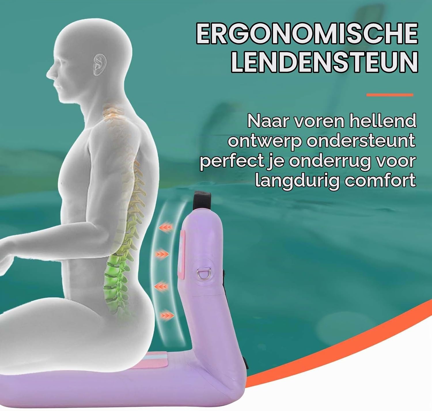 Detalle de Niphean NPSUPSEAT-B011 opblaasbare SUP-stoel met rugleuning van PVC